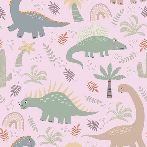 Pink Jurassic Jungle Two Piece Pajama Set - StazzyBaby