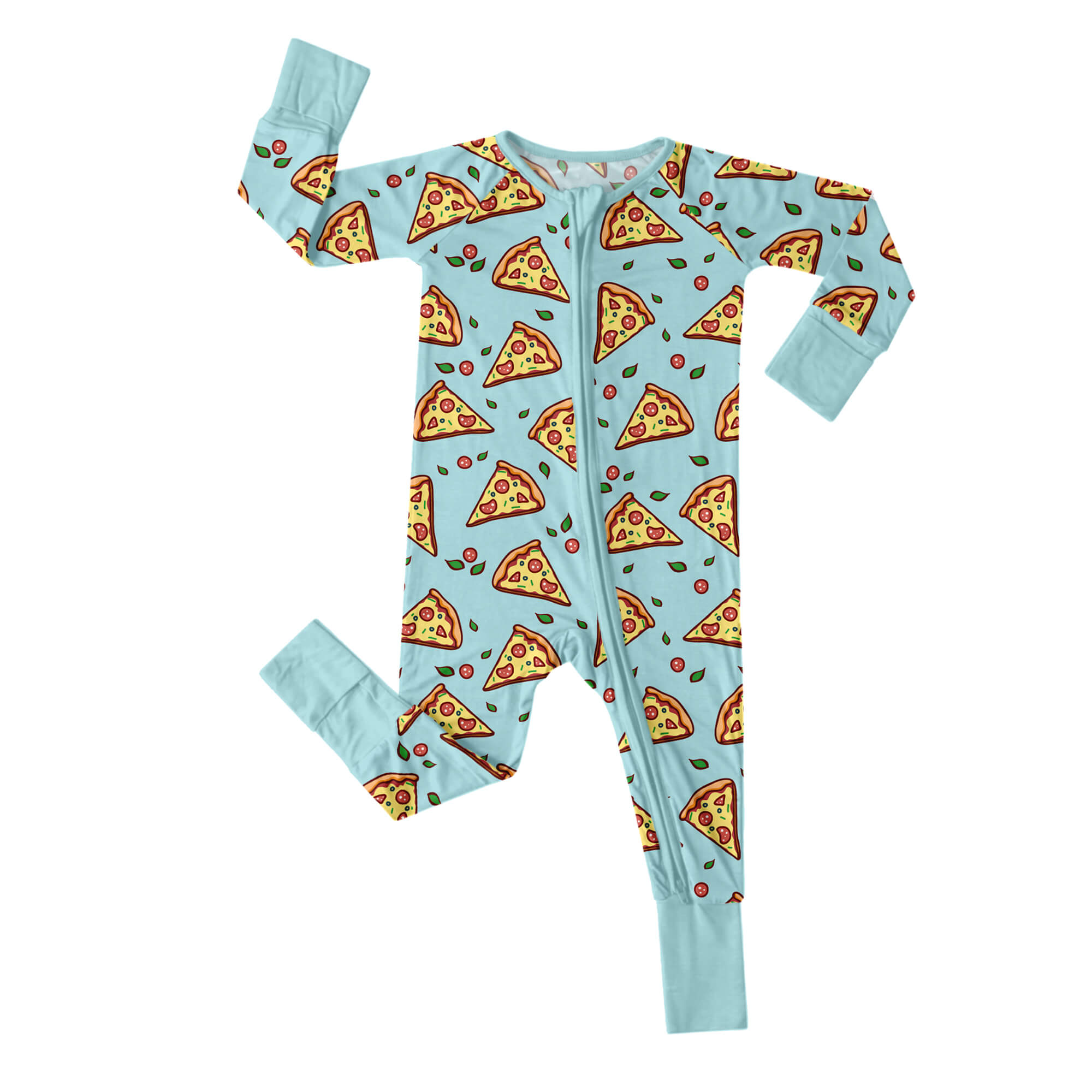 Pizza Doodle Convertible Zippered Romper - StazzyBaby