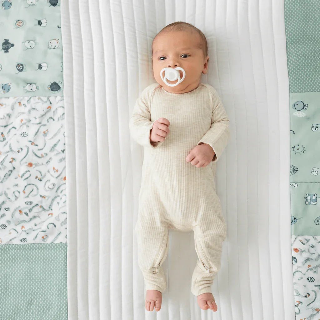 Ribbed Crescent Zippered Romper - StazzyBaby