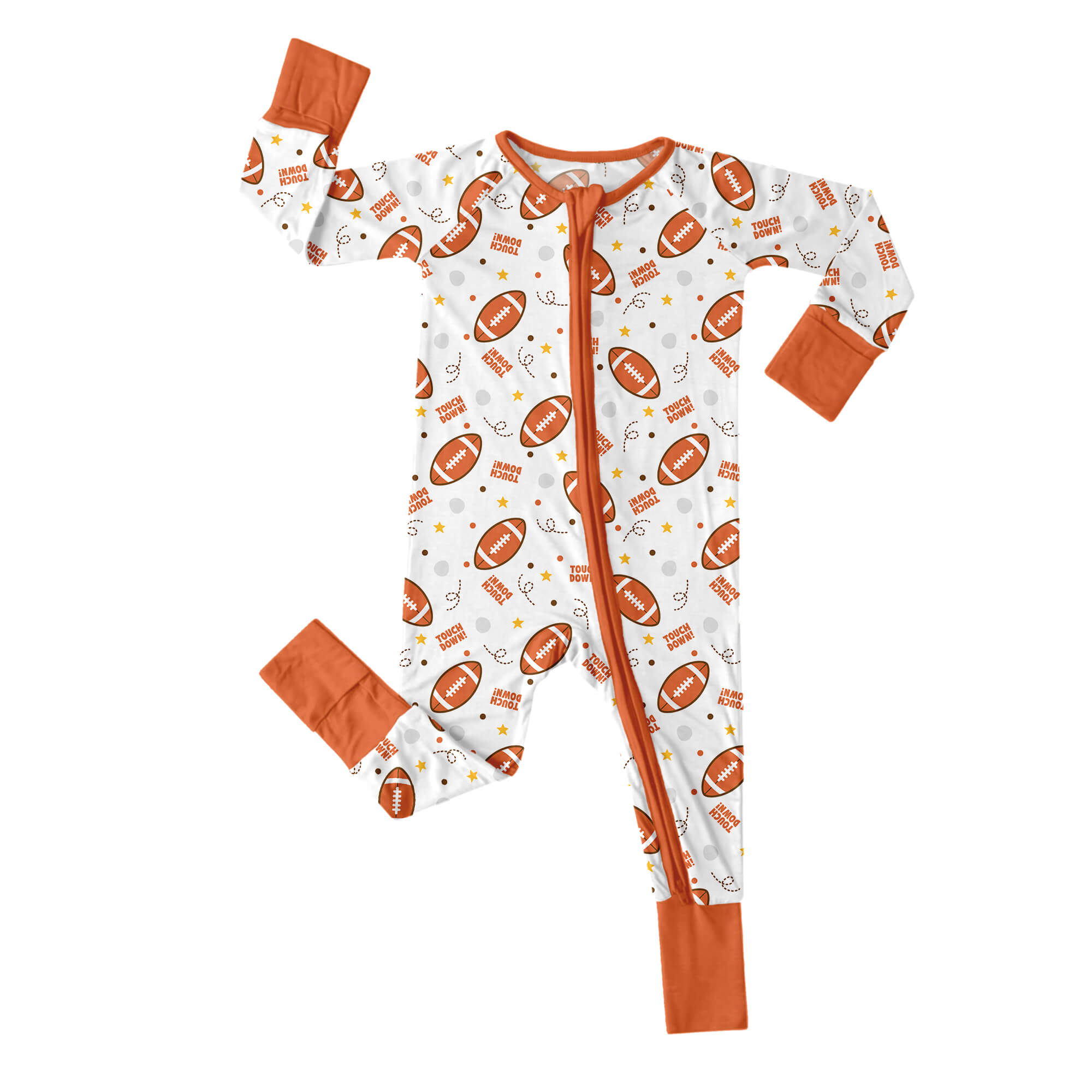 Rugby Touch Down Convertible Zippered Romper - StazzyBaby