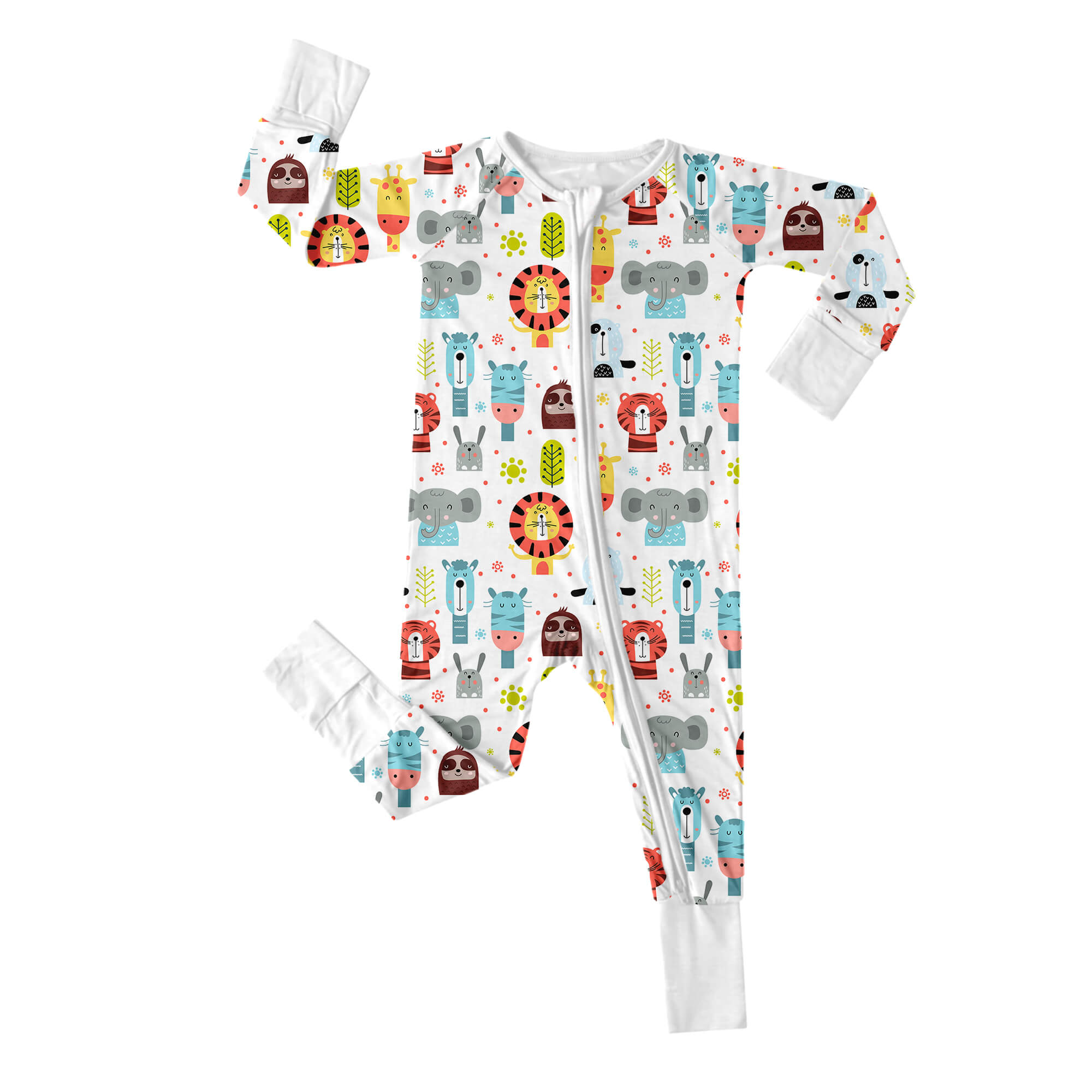 Scandi Style Animals Convertible Zippered Romper - StazzyBaby