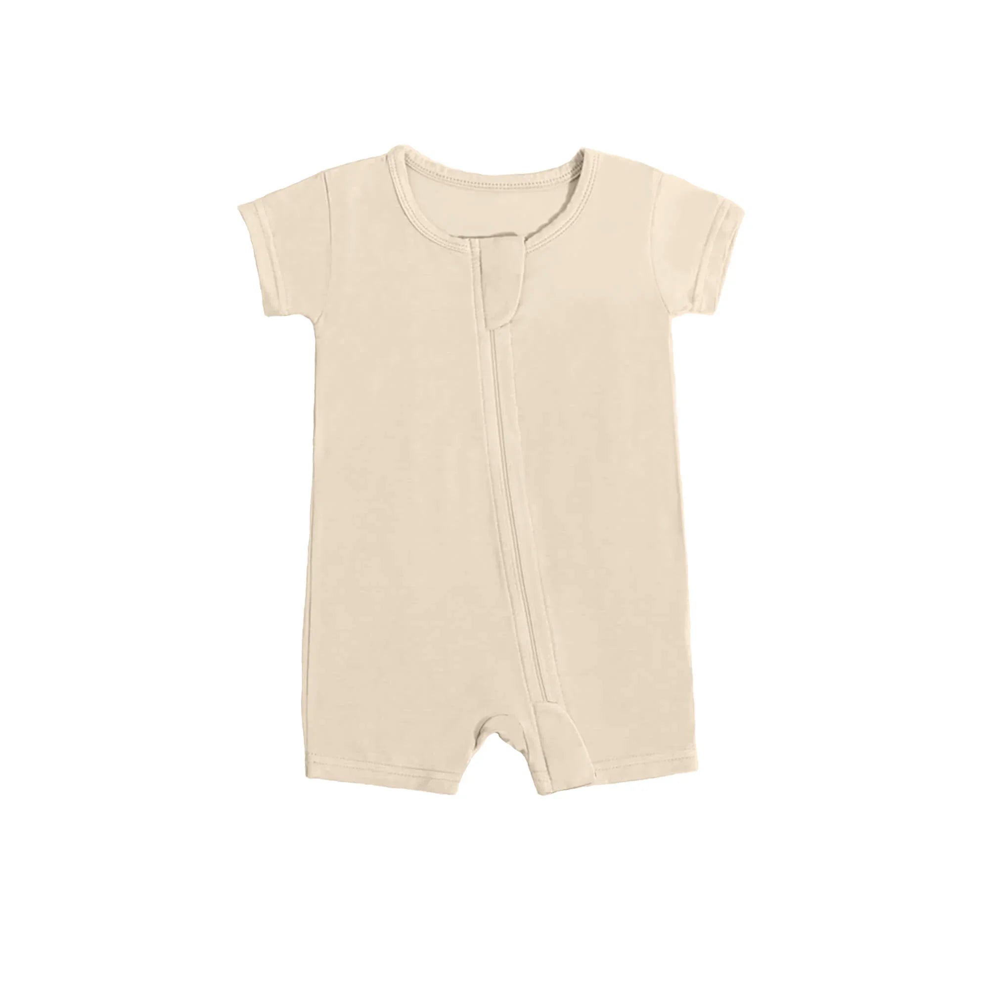 Shorty Zippered Romper in Antique White - StazzyBaby