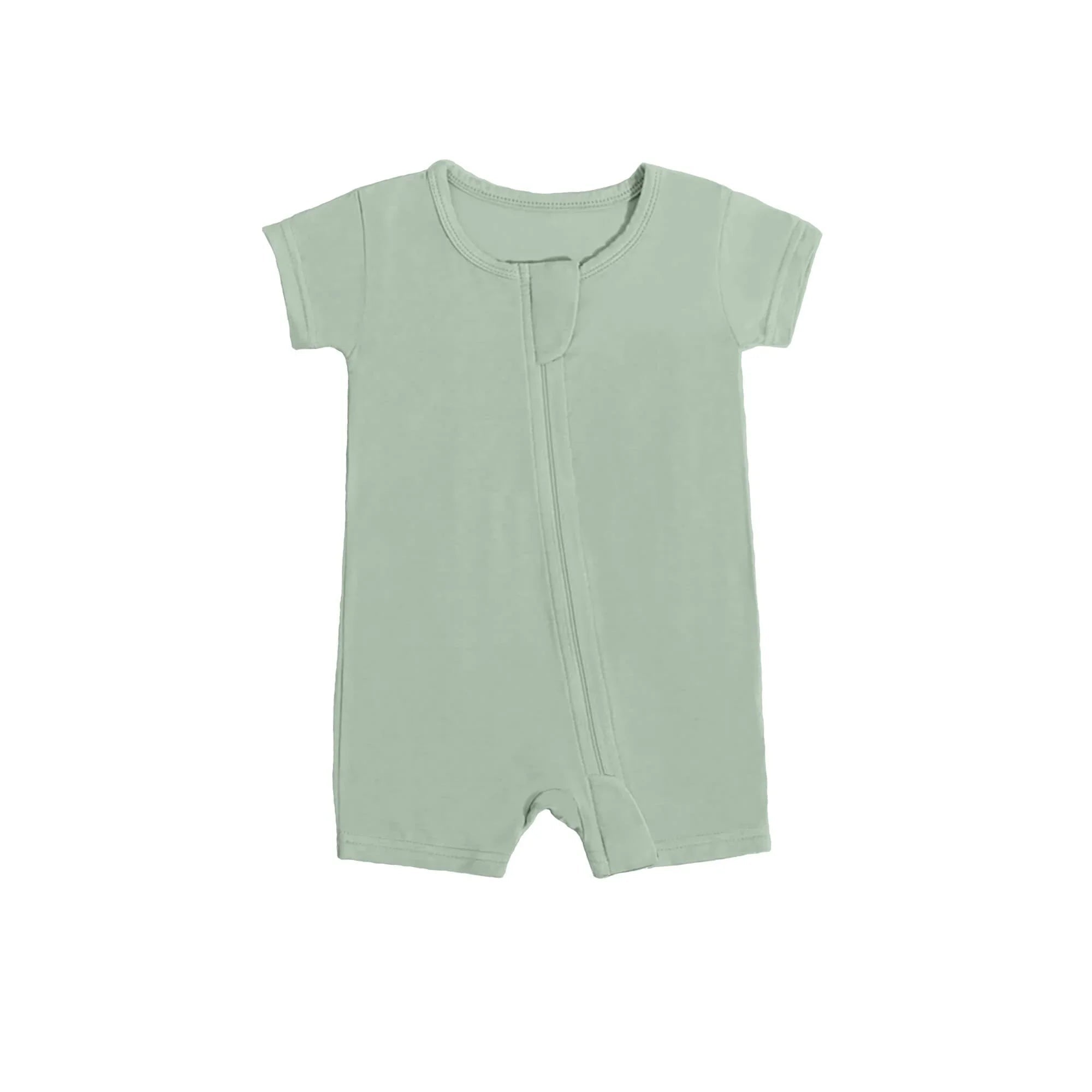 Shorty Zippered Romper in Jet Stream - StazzyBaby