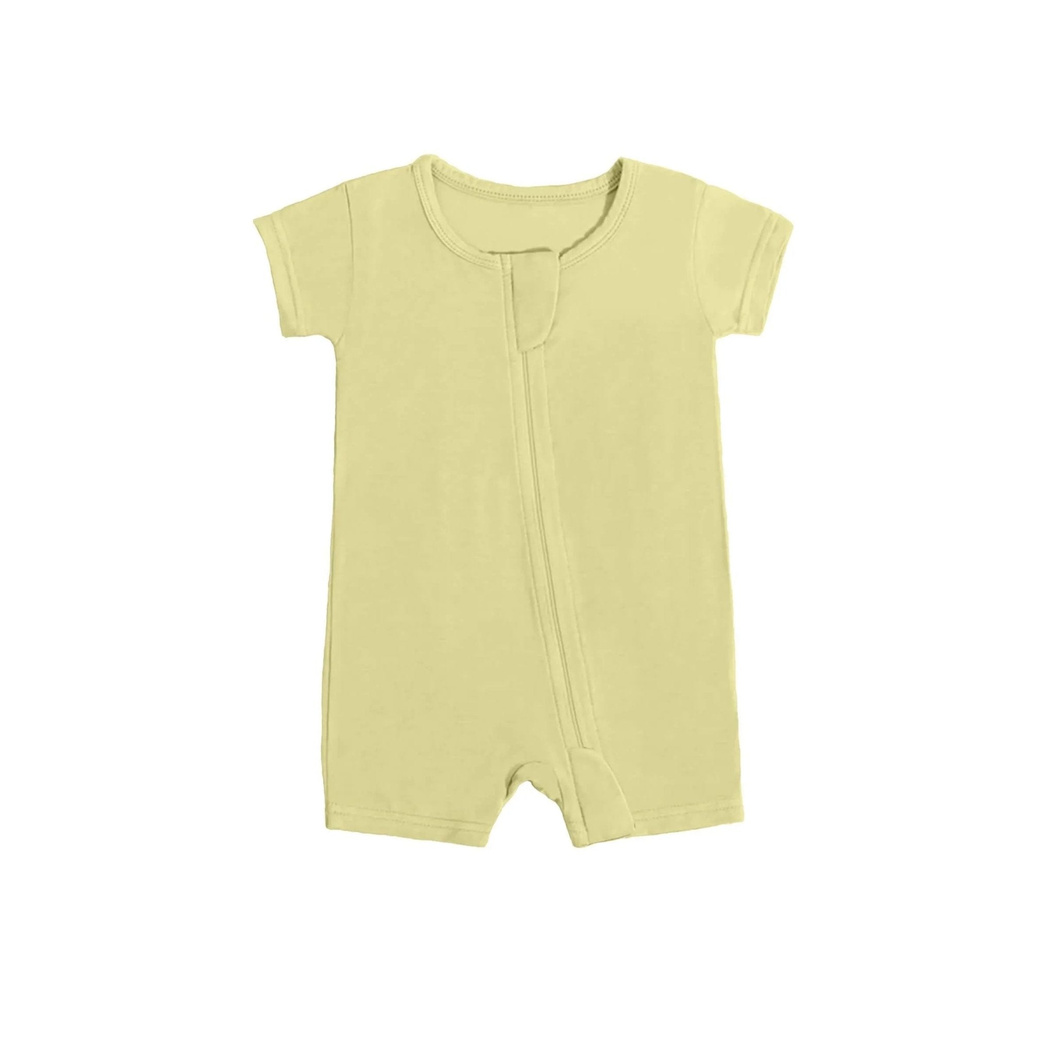 Shorty Zippered Romper in Pale Goldenrod - StazzyBaby