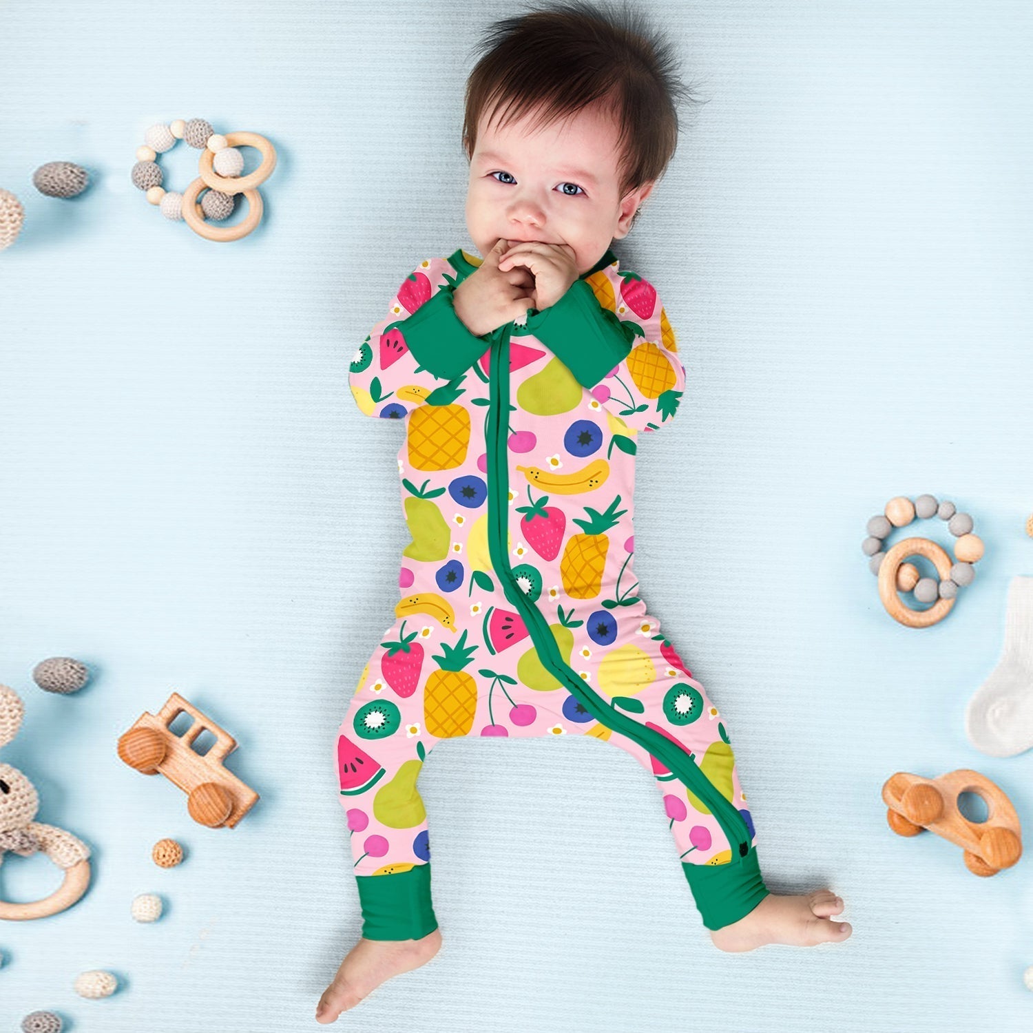 Summer Fruits Convertible Zippered Romper - StazzyBaby