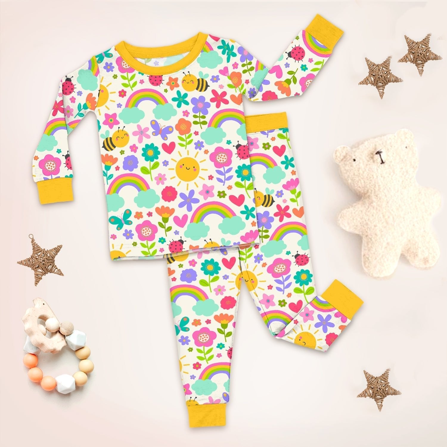 Summer Sunshine Two Piece Long Sleeve Pajama Set - StazzyBaby