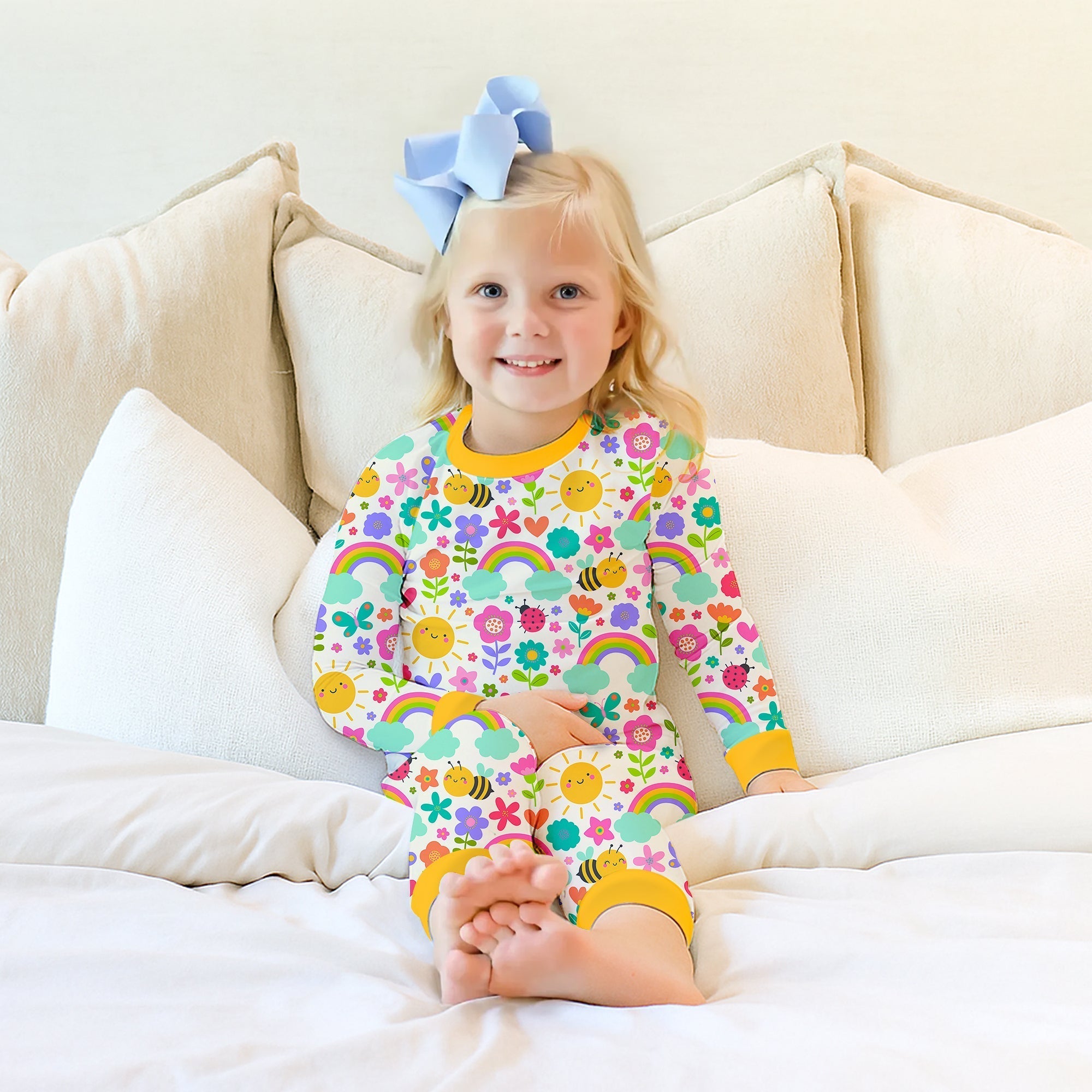 Summer Sunshine Two Piece Long Sleeve Pajama Set - StazzyBaby