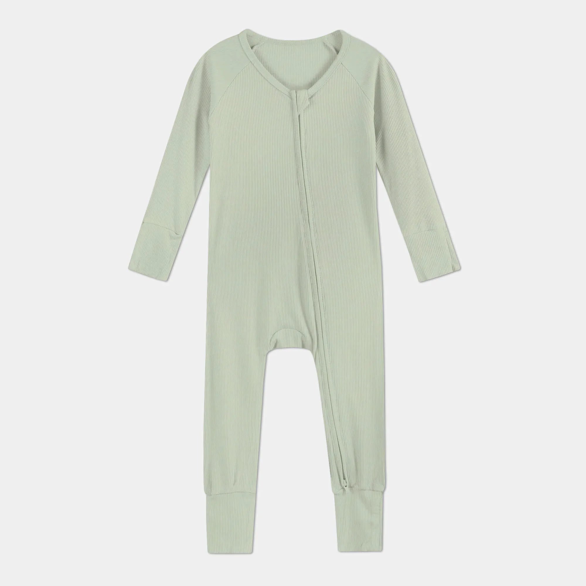 Sweet Sage Ribbed Zippy - StazzyBaby