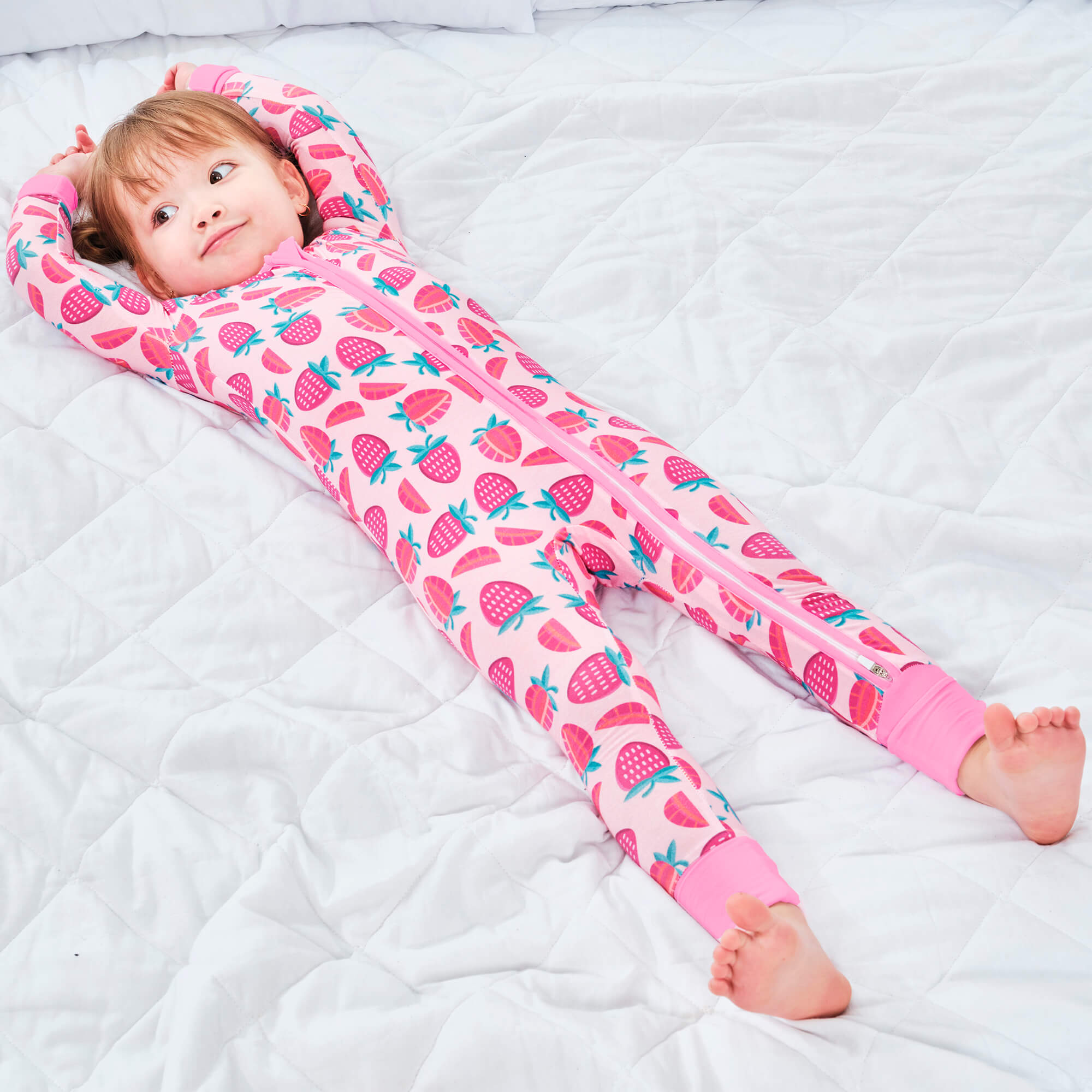 Sweet Strawberries Convertible Zippered Romper - StazzyBaby