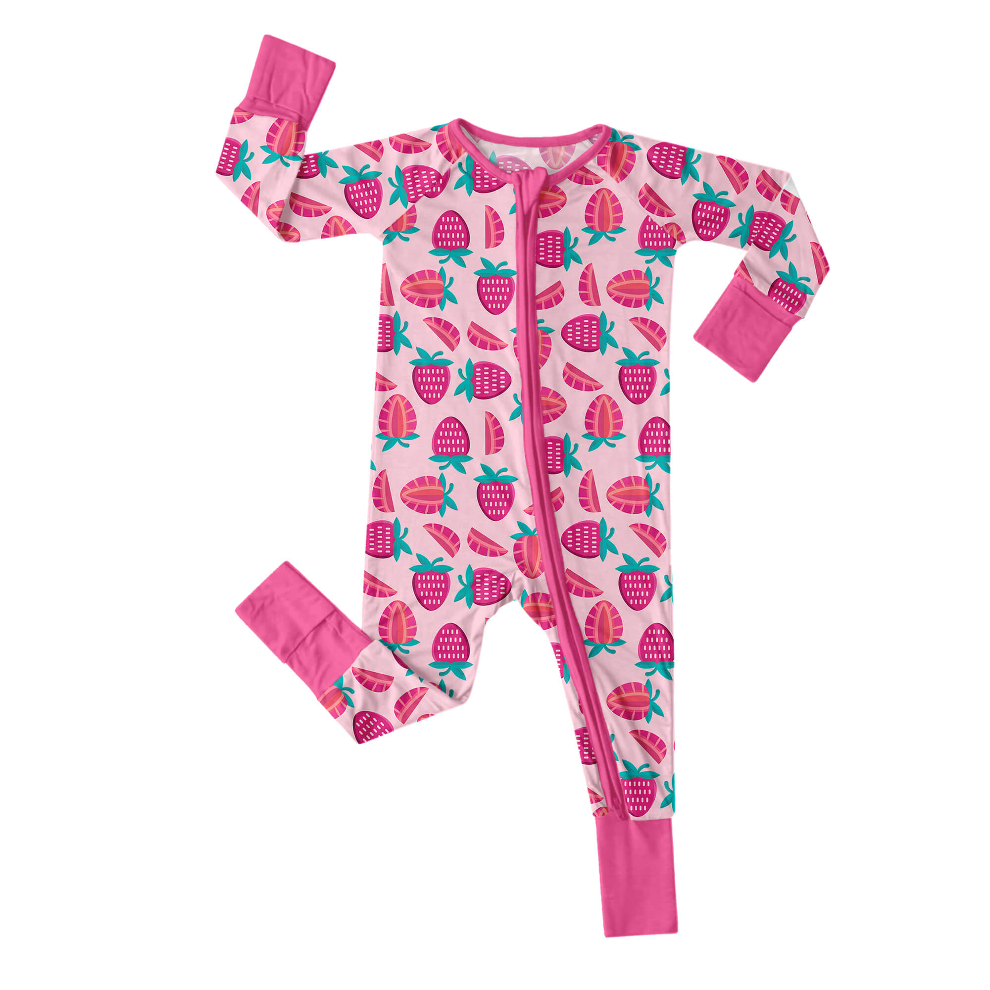 Sweet Strawberries Convertible Zippered Romper - StazzyBaby