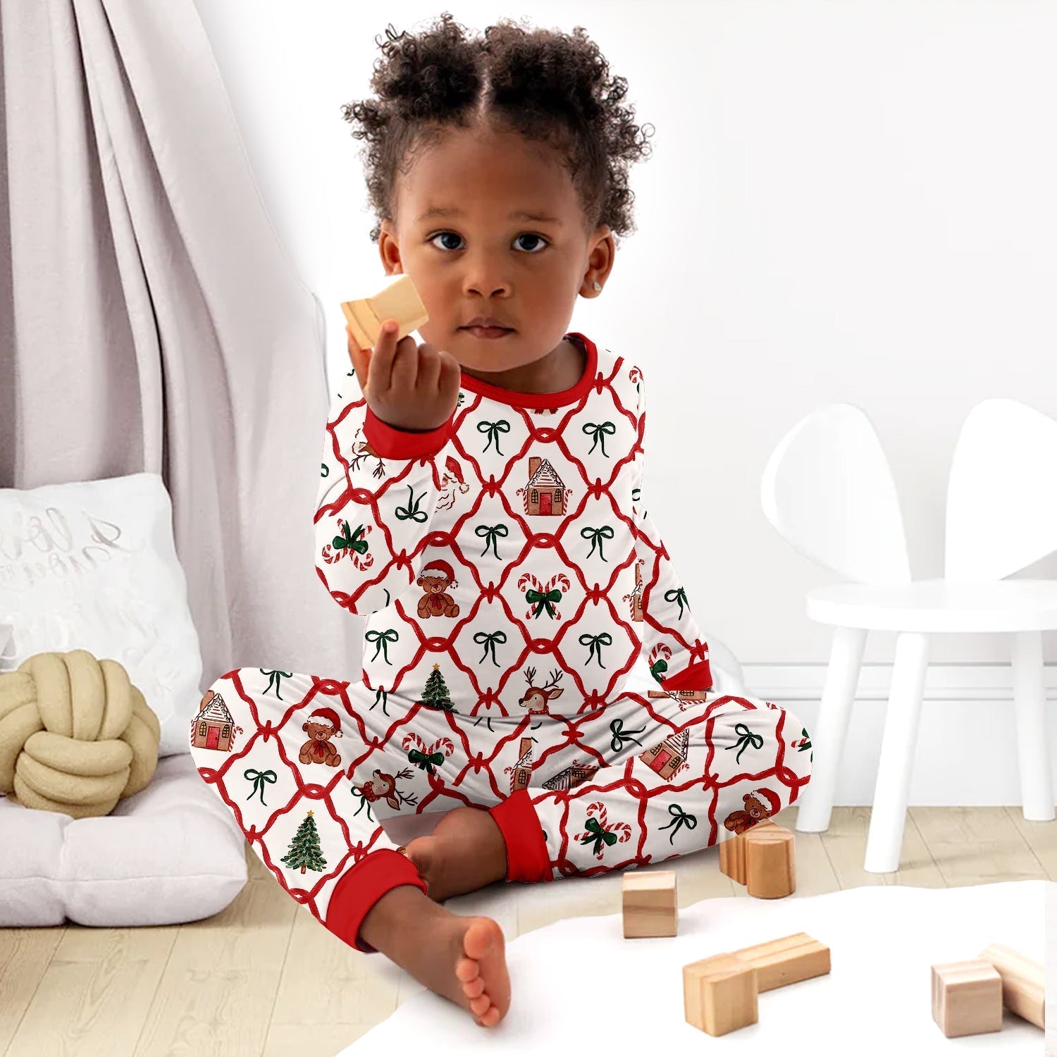 Vintage Christmas Two Piece Long Sleeve Pajama Set - StazzyBaby