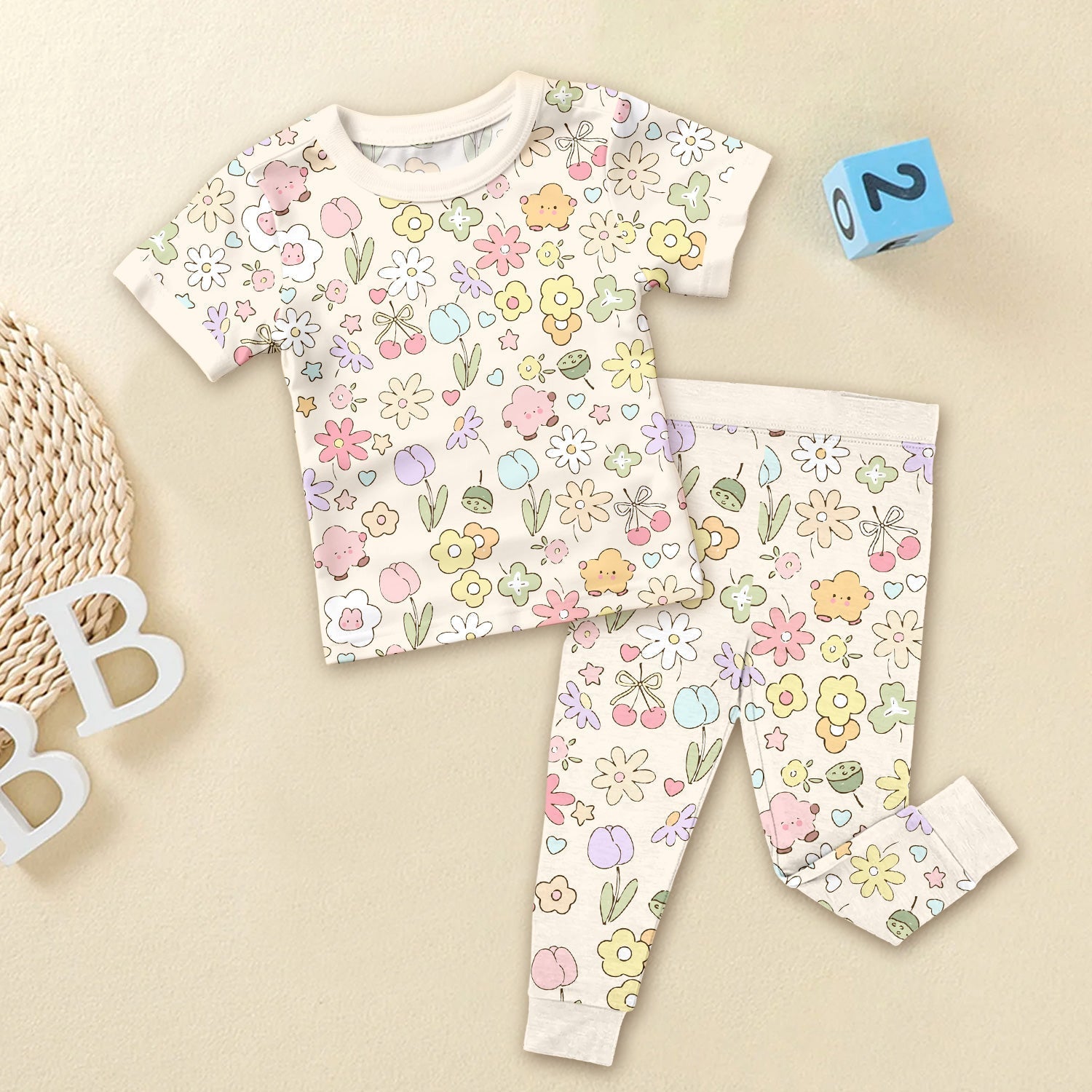 Whimsical Bloom Two Piece Long Sleeve Pajama Set - StazzyBaby