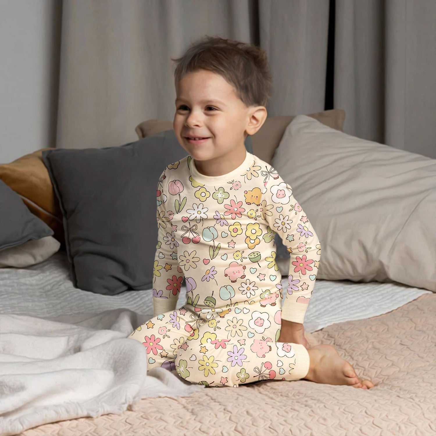 Whimsical Bloom Two Piece Long Sleeve Pajama Set - StazzyBaby
