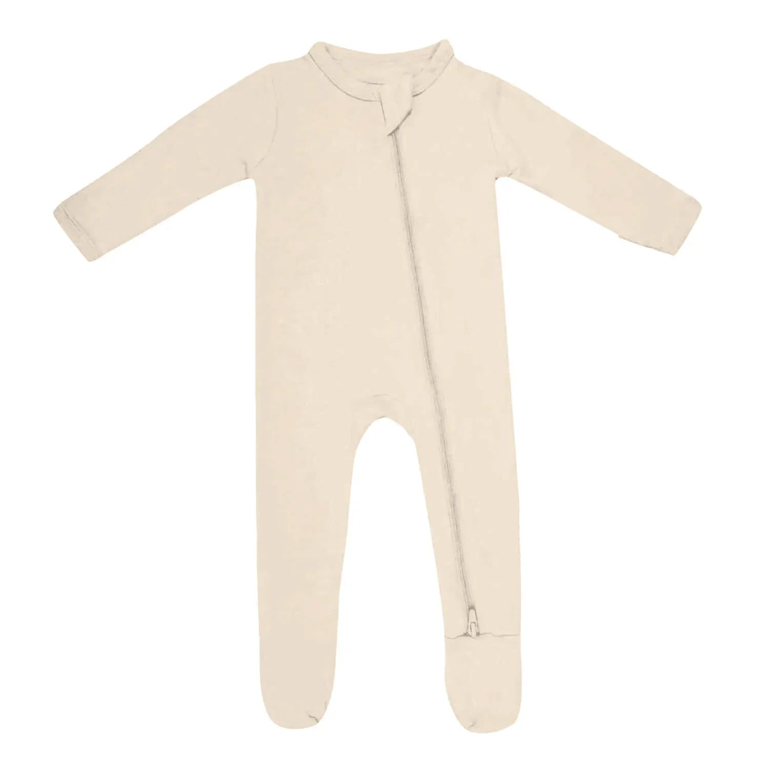 Zippered Footie Romper In Antique White - StazzyBaby