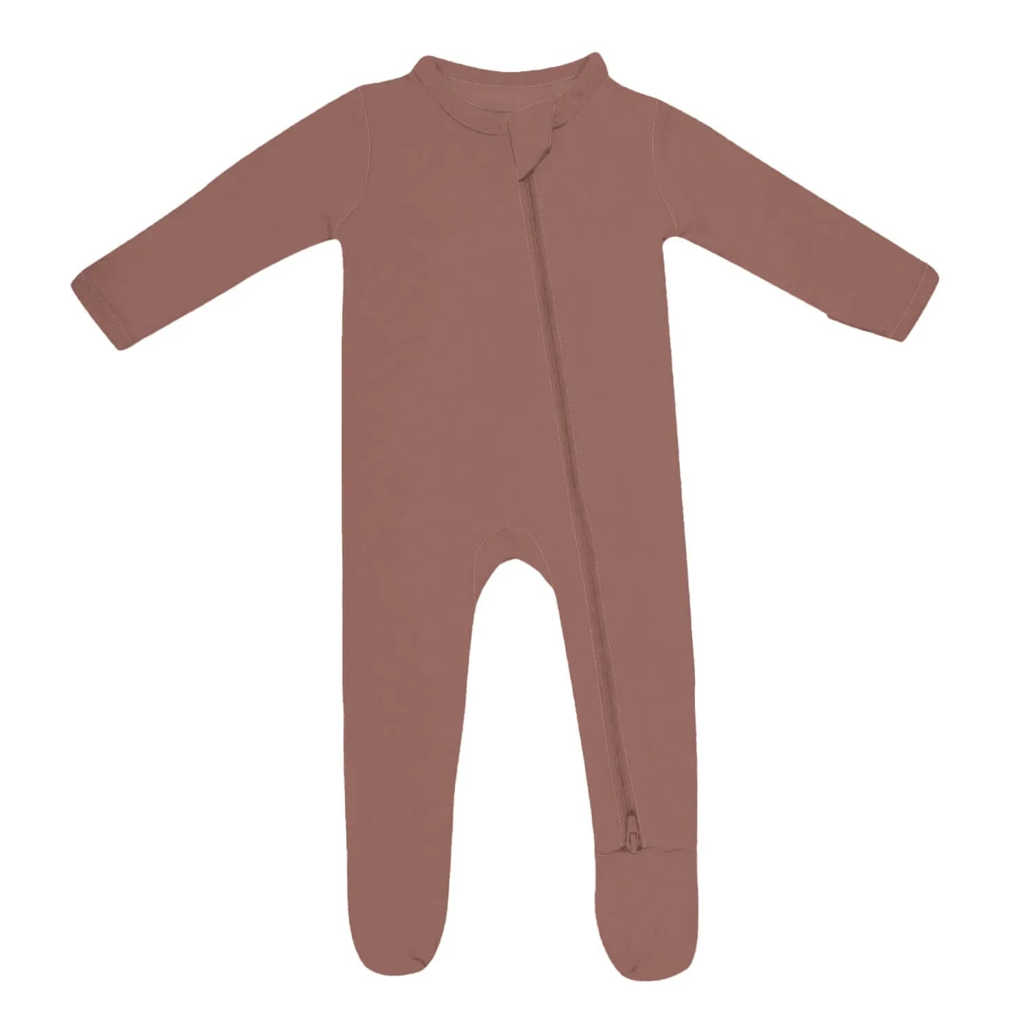 Zippered Footie Romper In Dark Chestnut - StazzyBaby