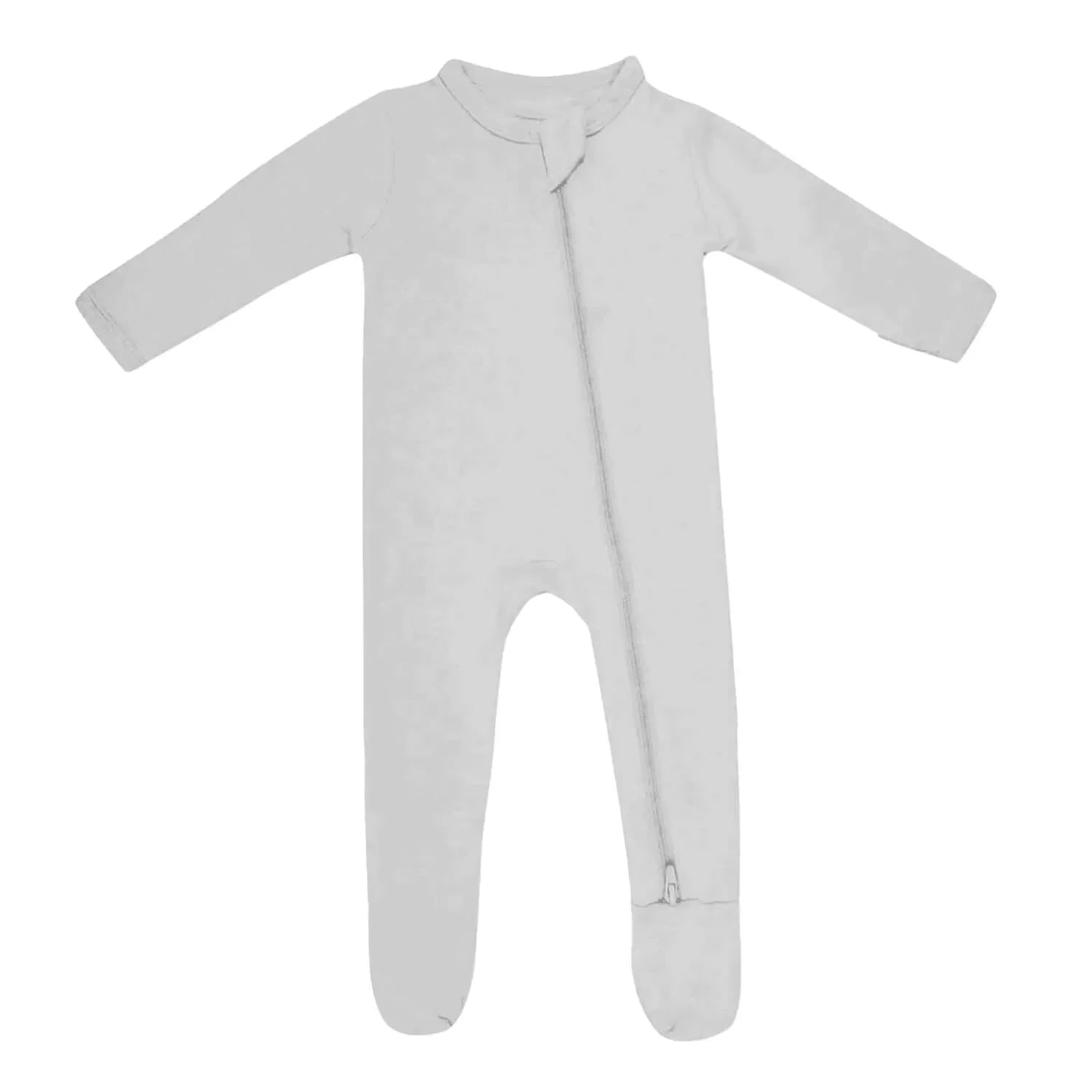 Zippered Footie Romper In Light Gray - StazzyBaby