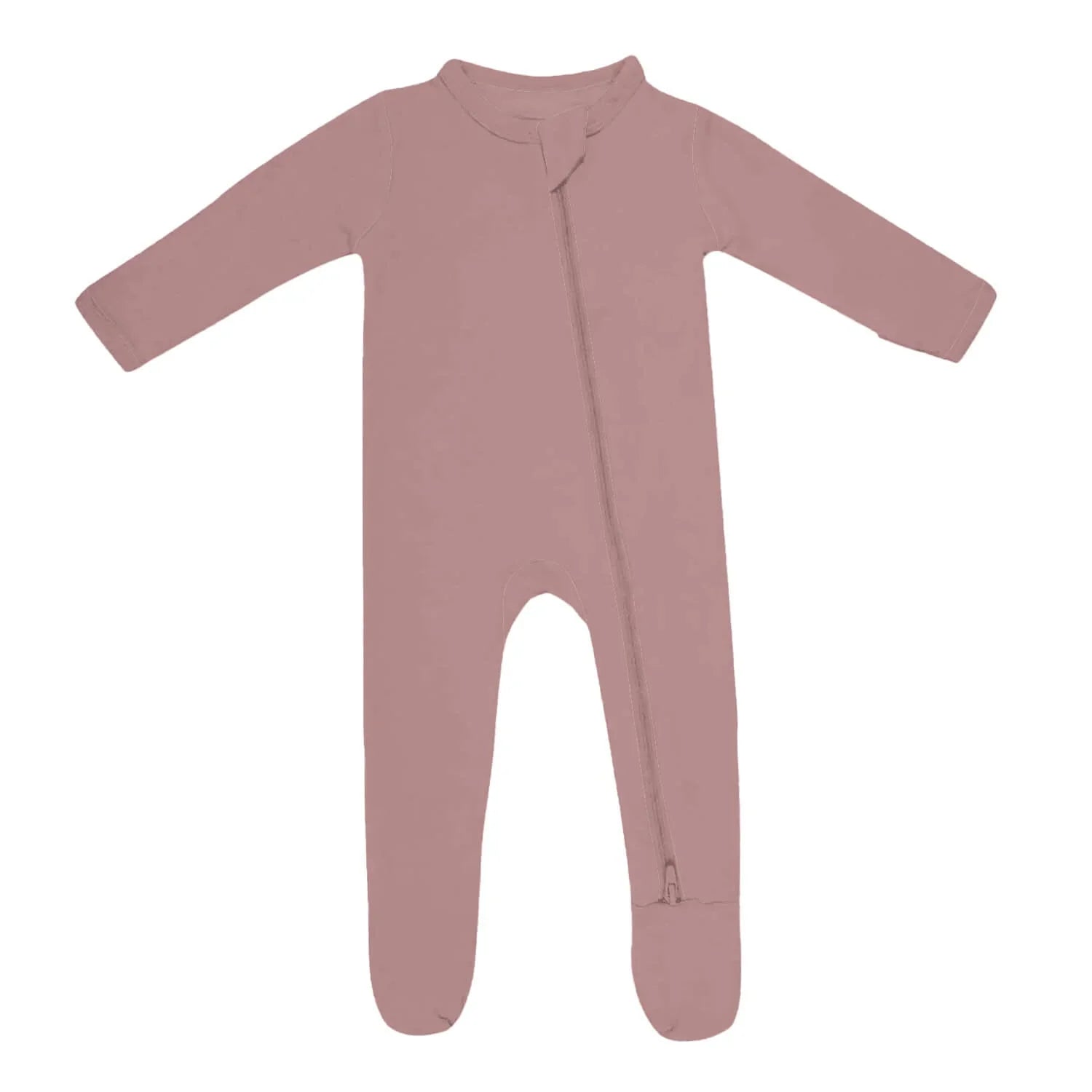 Zippered Footie Romper In Rosy Brown - StazzyBaby