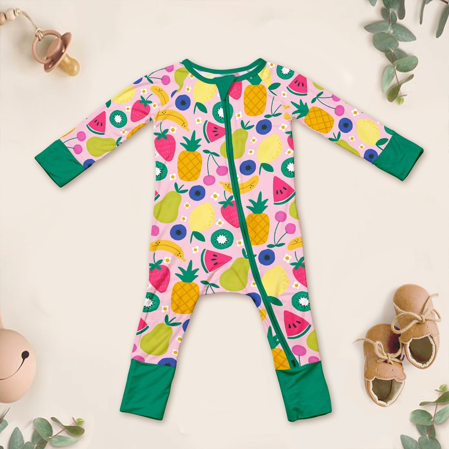 Summer Fruits Convertible Zippered Romper
