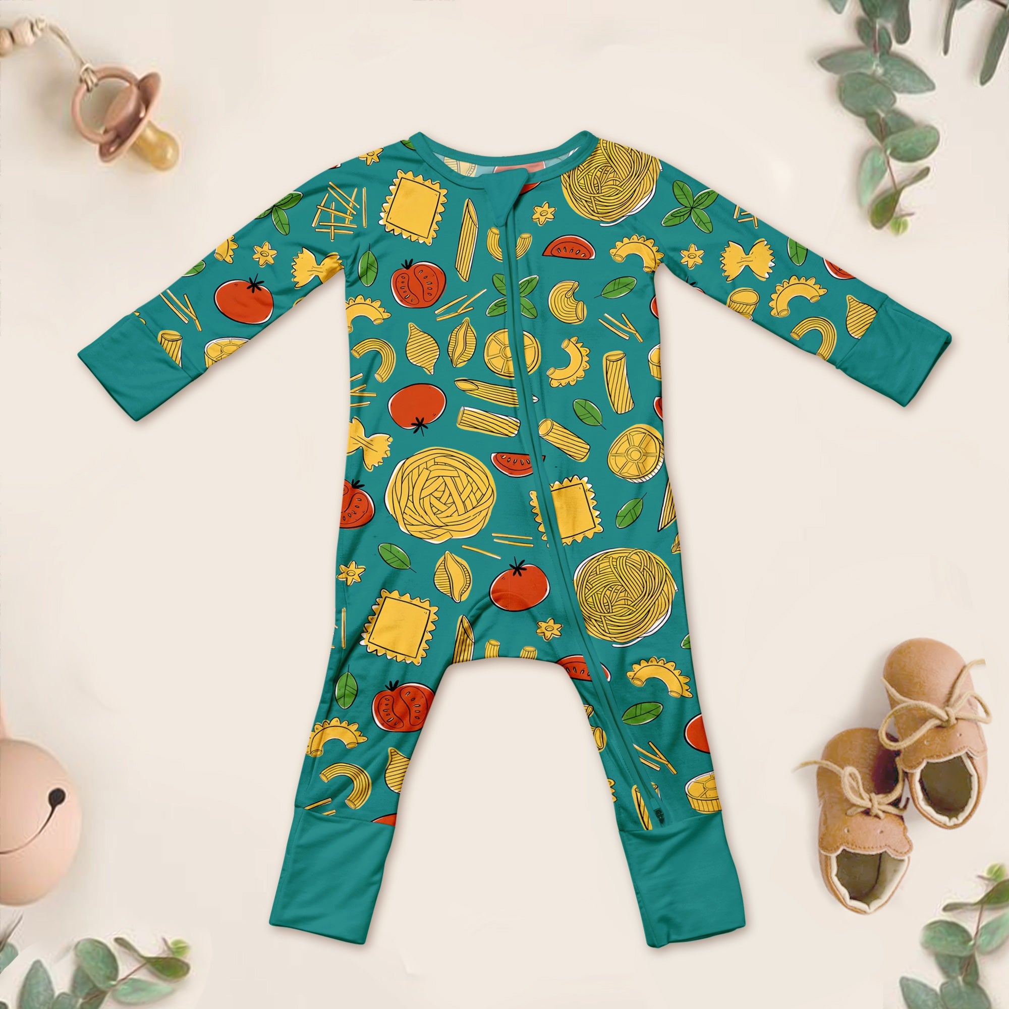Pasta Party Convertible Zippered Romper