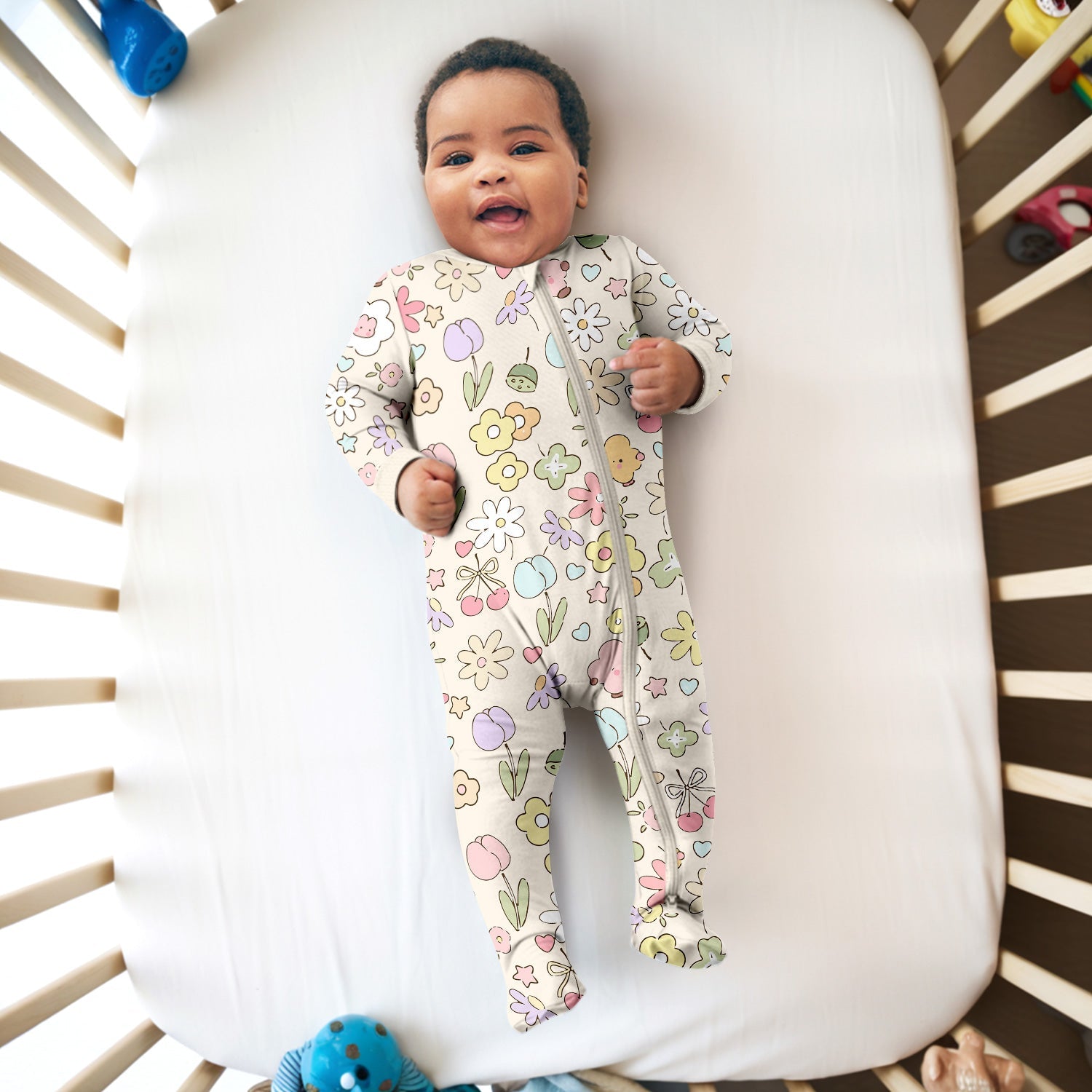 Whimsical Bloom Convertible Zippered Romper