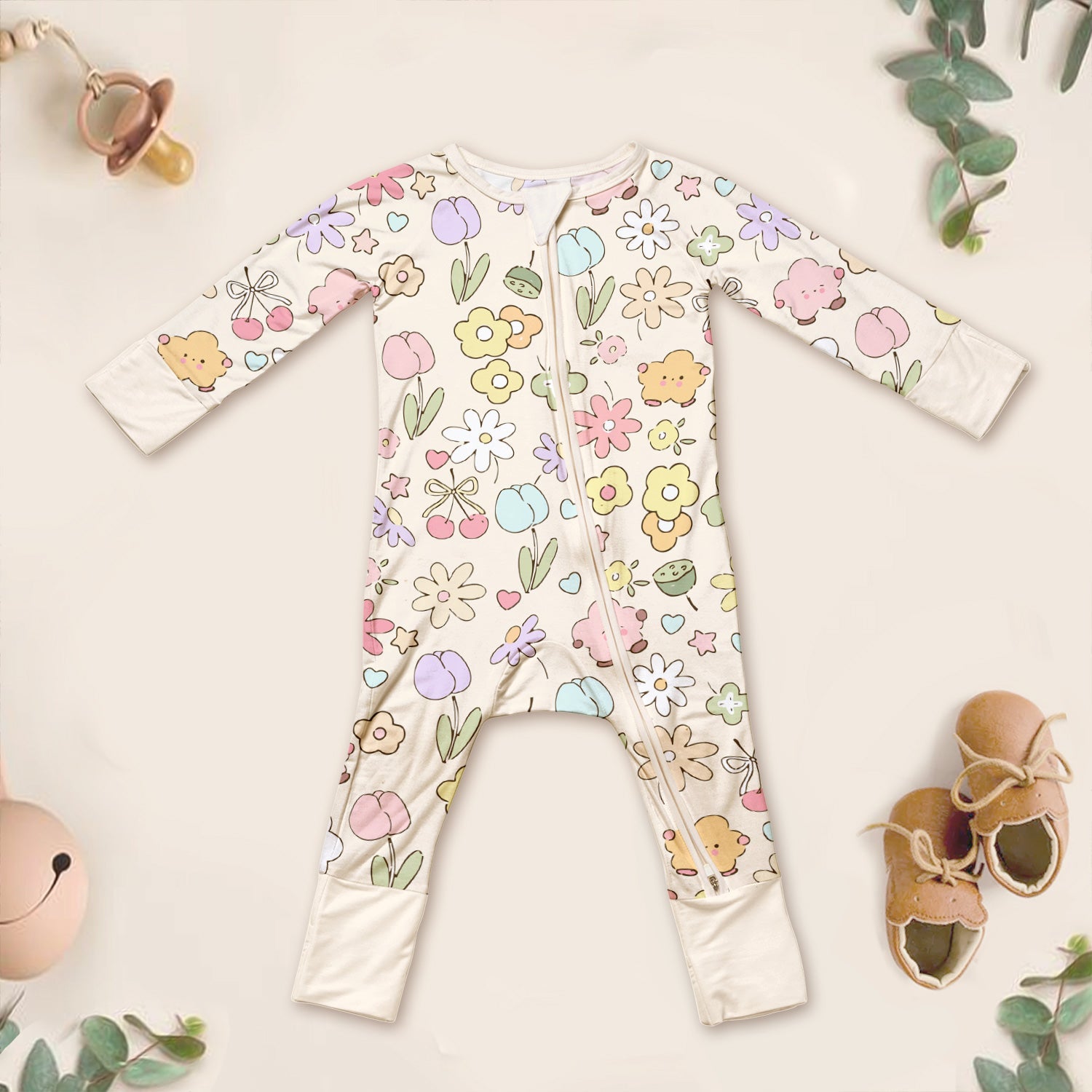 Whimsical Bloom Convertible Zippered Romper