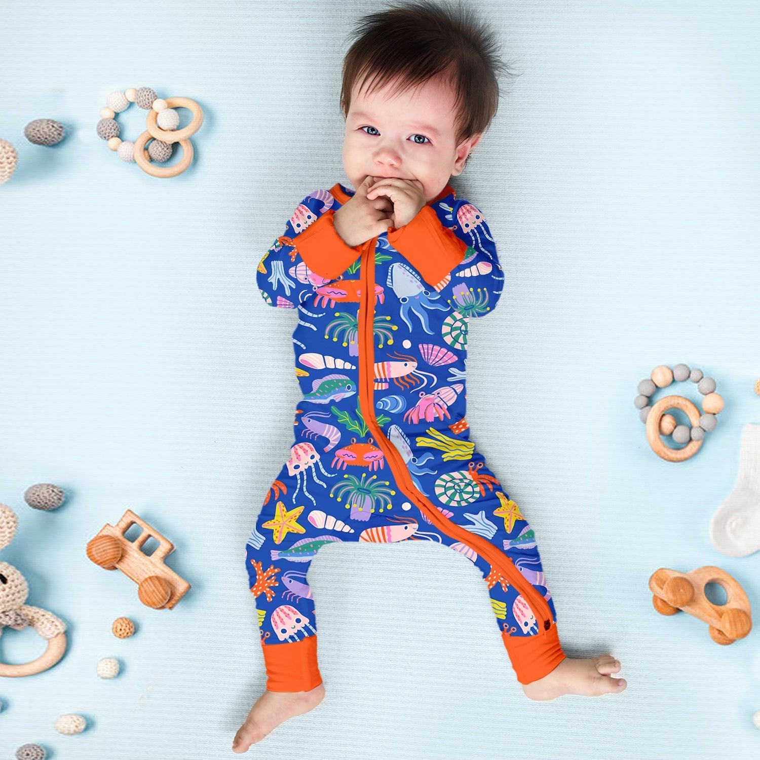 Under the Sea Convertible Zippered Romper