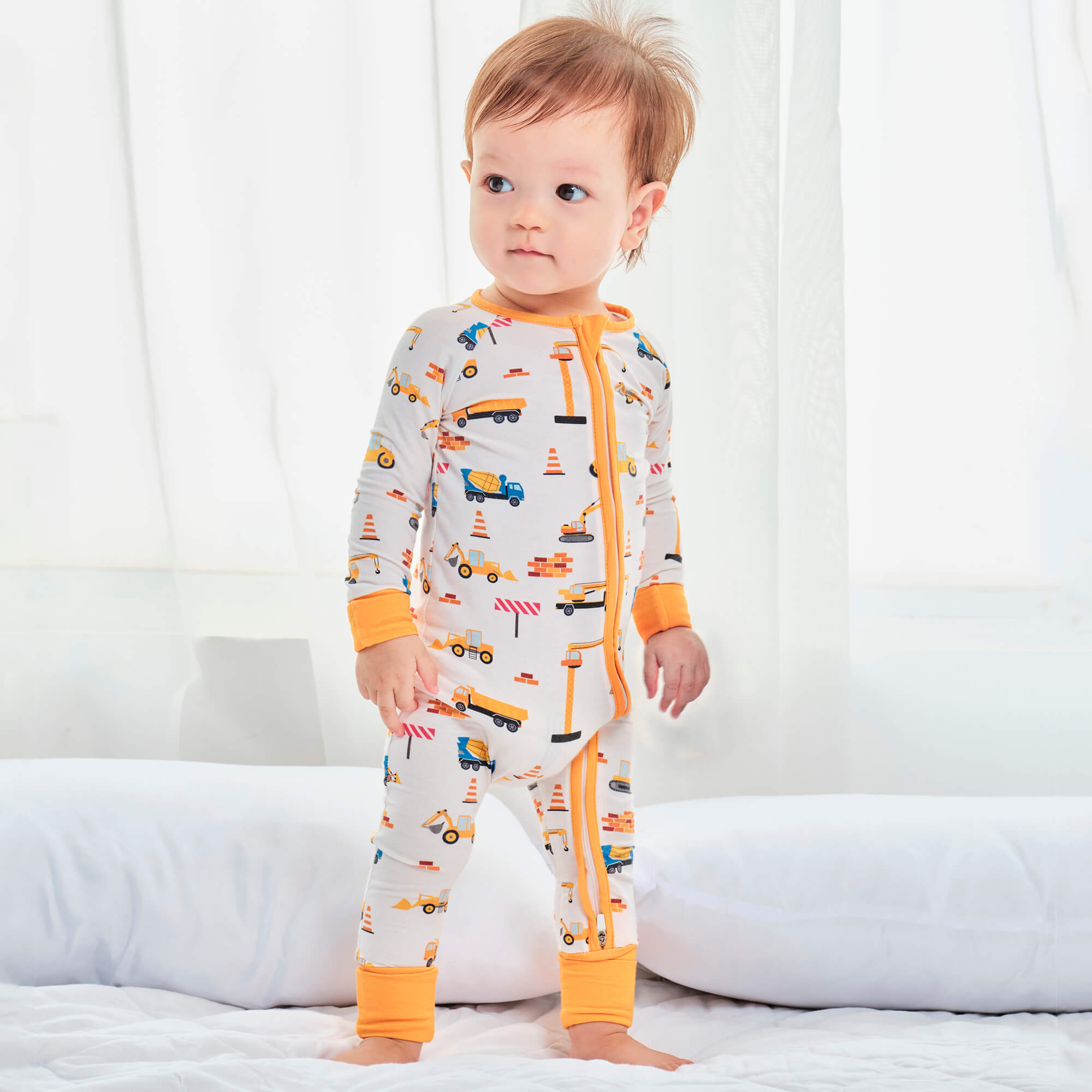 Construction Convertible Zippered Romper