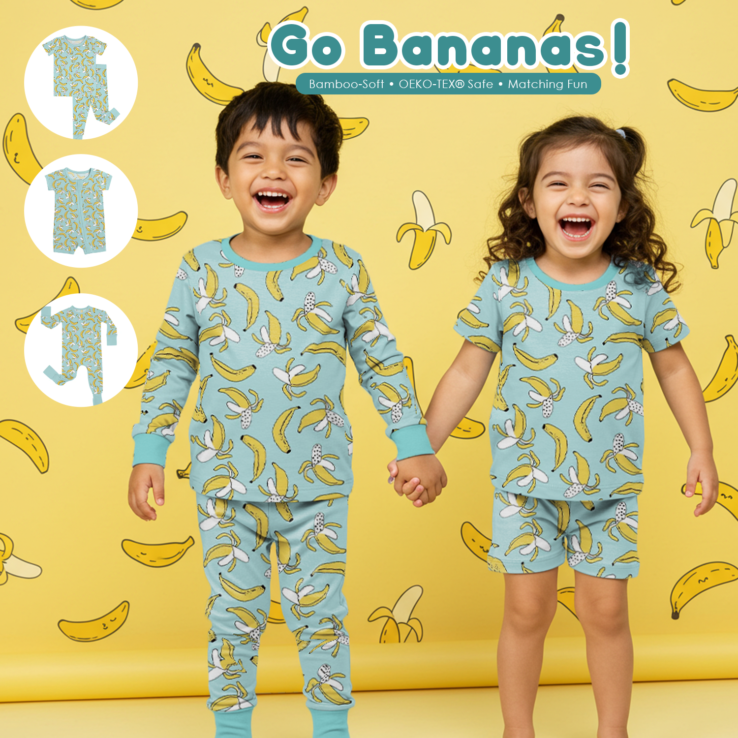 Bananas Two Piece Pajama Set