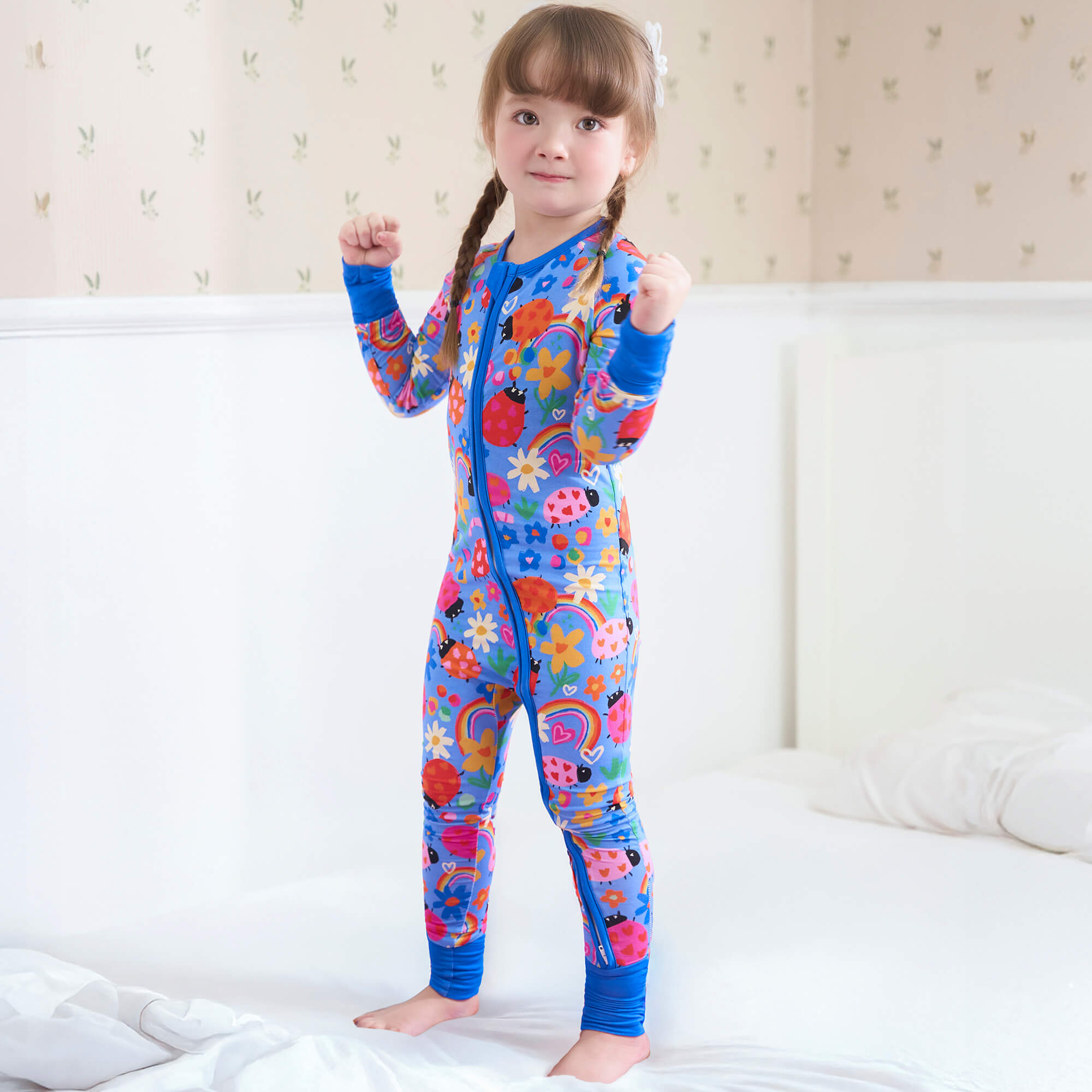 Lady Bugs Convertible Zippered Romper