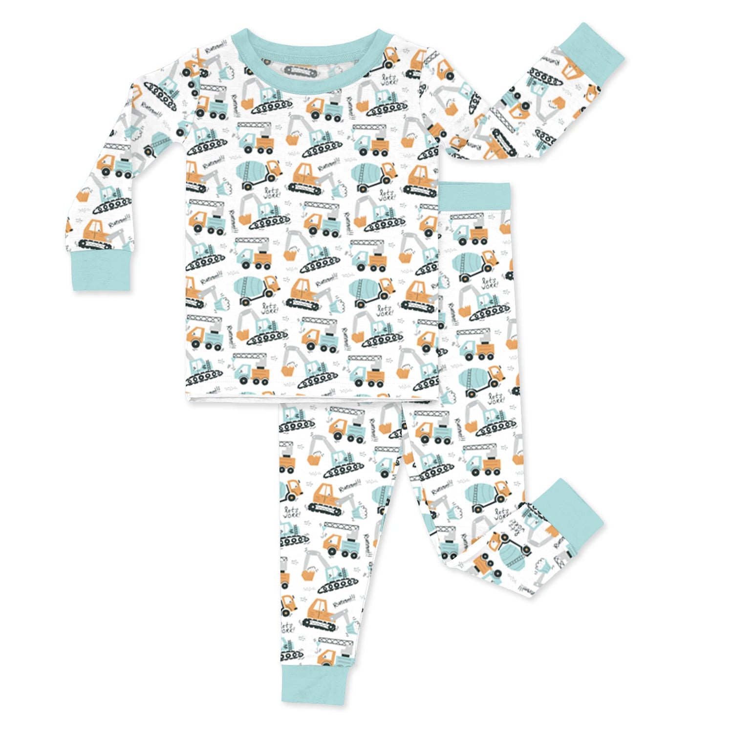 Boho Construction Vehicle Two Piece Pajama Set