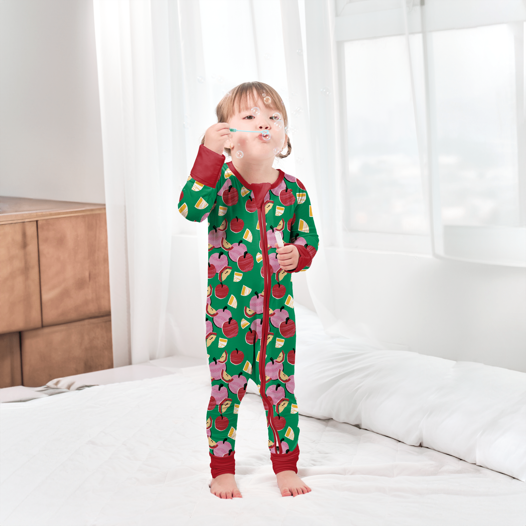 Apple Pie Convertible Zippered Romper - StazzyBaby