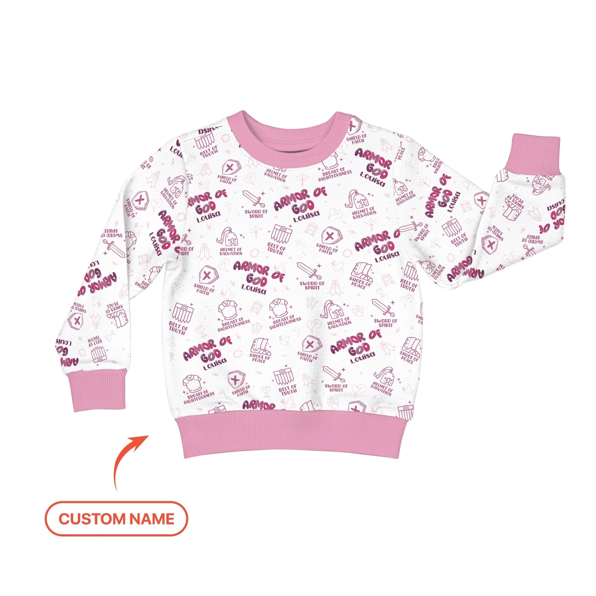 Armor of God Custom Name Crewneck Sweatshirt - StazzyBaby