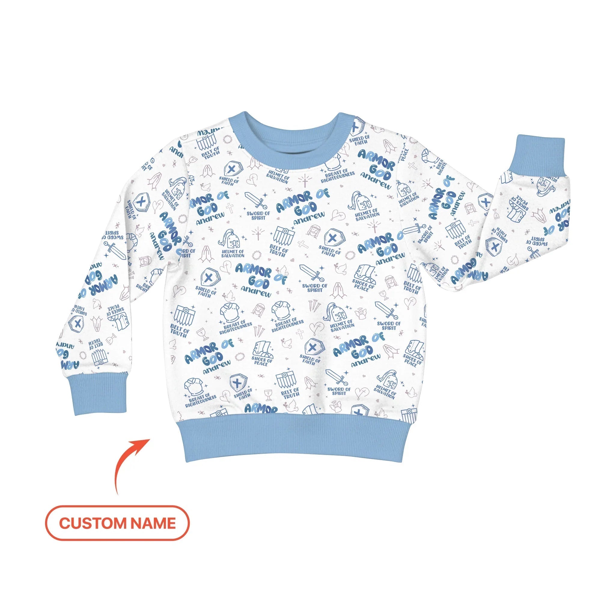Armor of God Custom Name Crewneck Sweatshirt - StazzyBaby