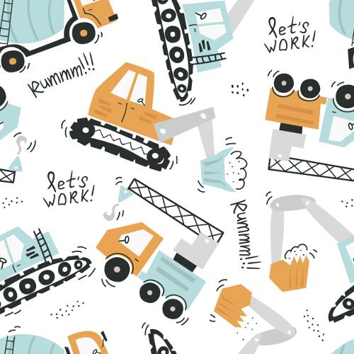 Boho Construction Vehicle Convertible Zippered Romper - StazzyBaby