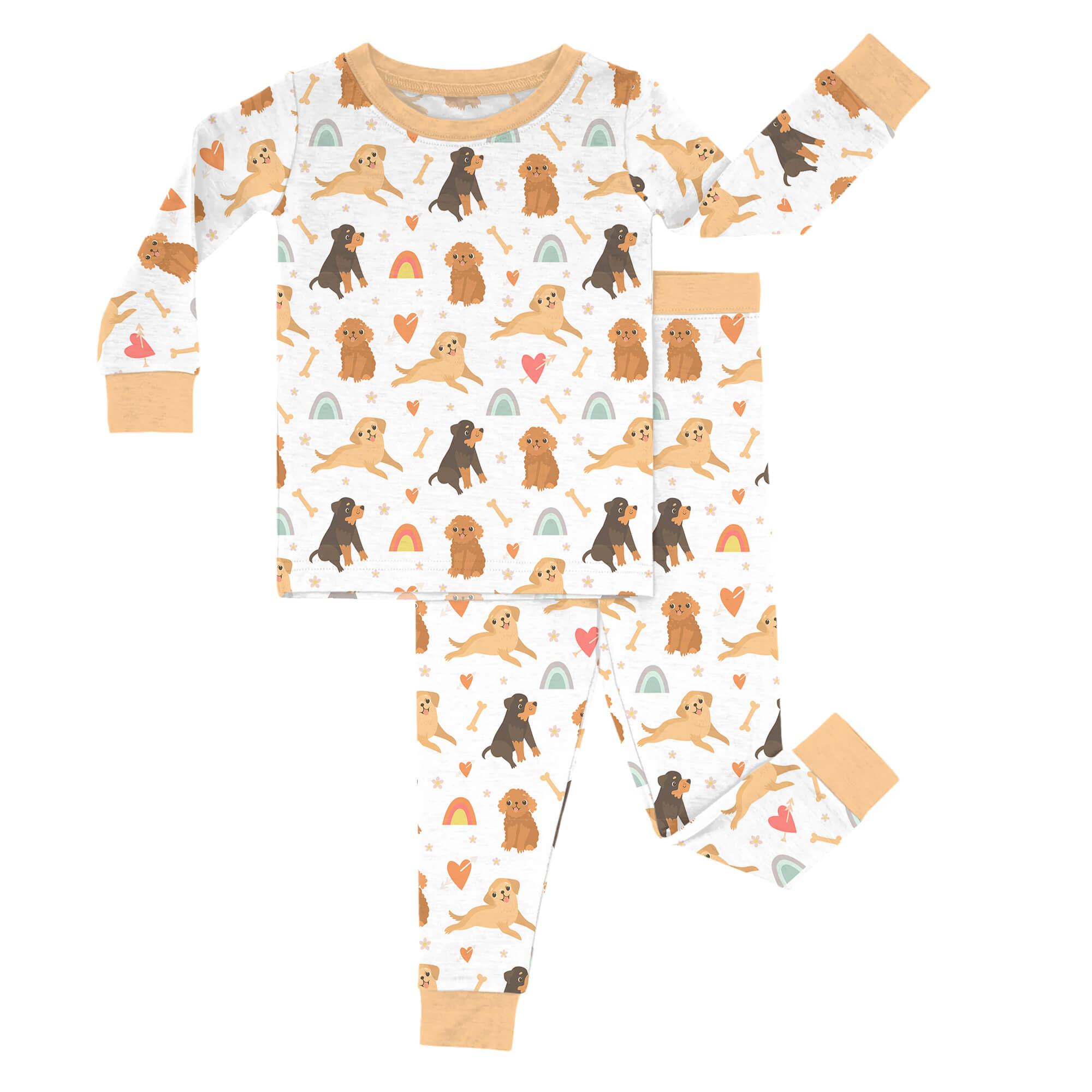 Brown Dogs Two Piece Pajama Set