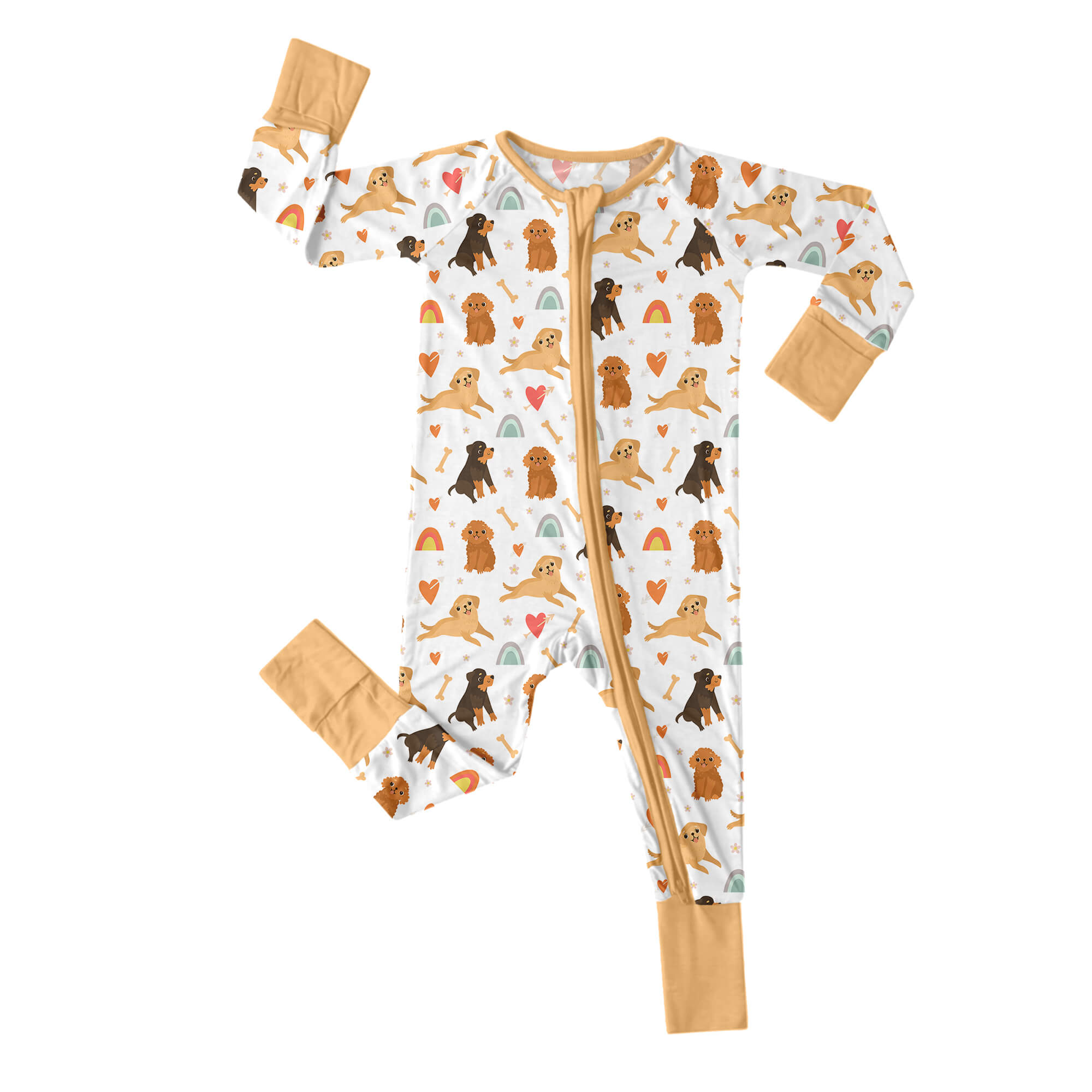 Brown Dogs Convertible Zippered Romper