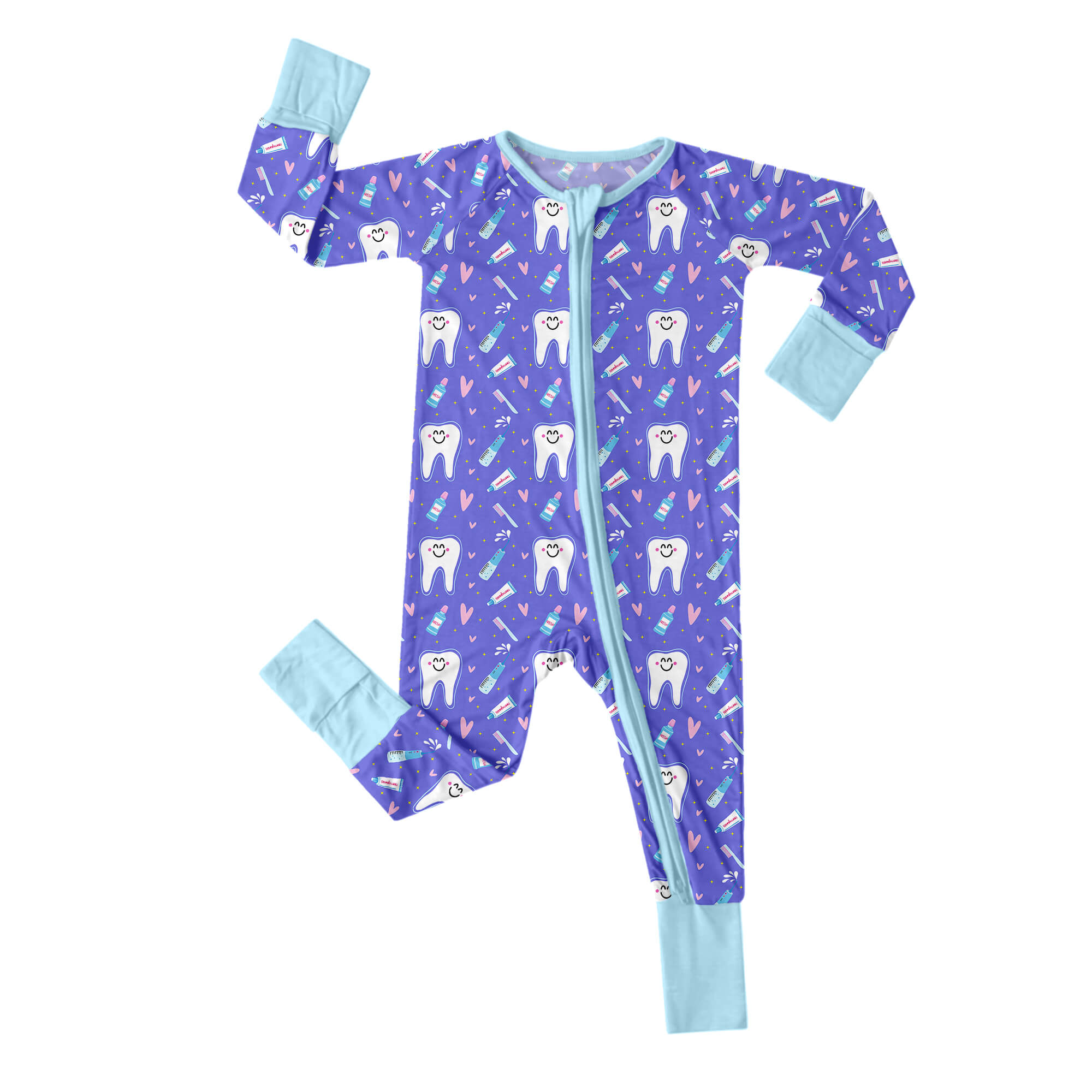Brushing Teeth Convertible Zippered Romper - StazzyBaby