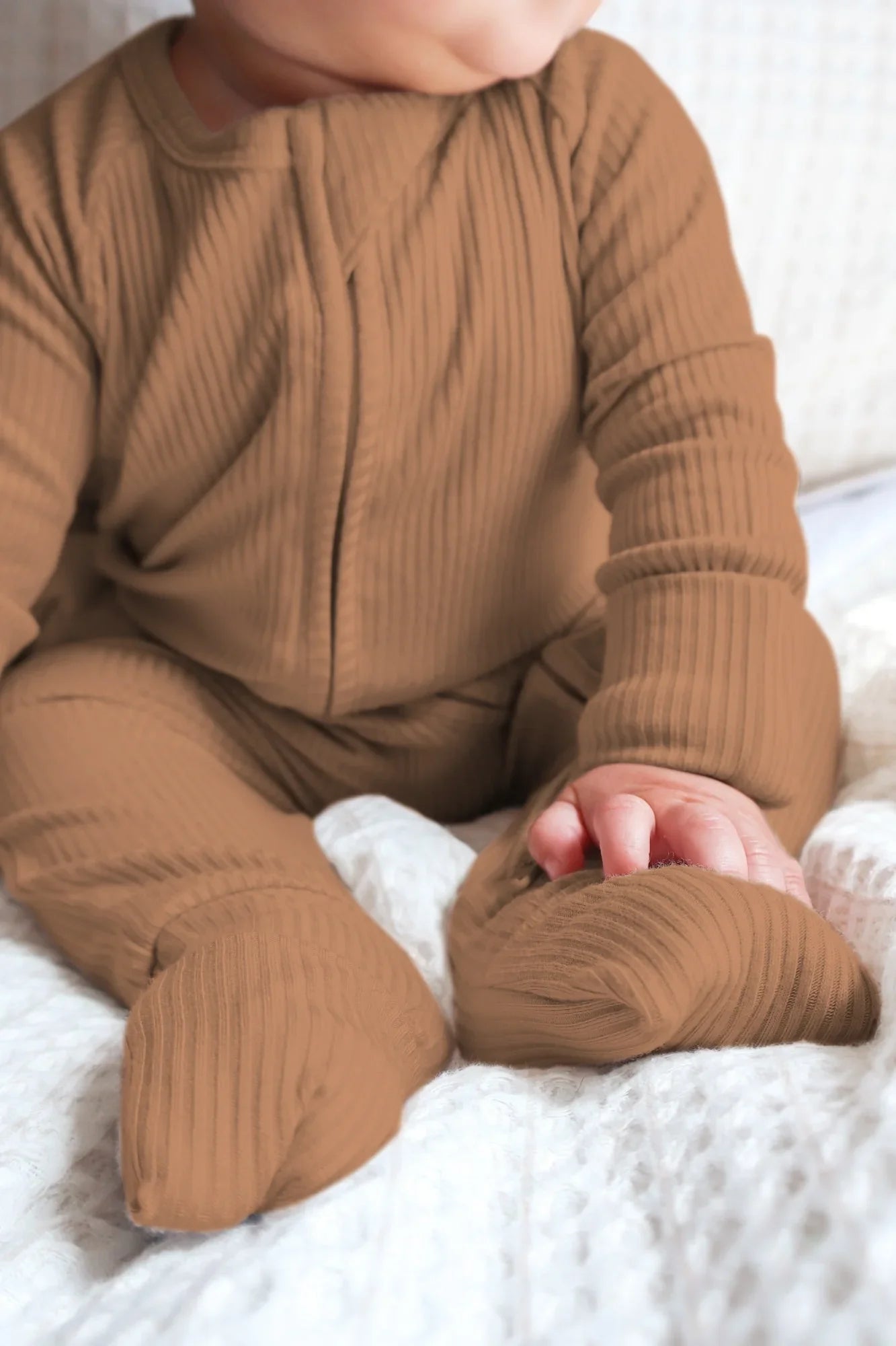 Caramel Ribbed Zippy - StazzyBaby