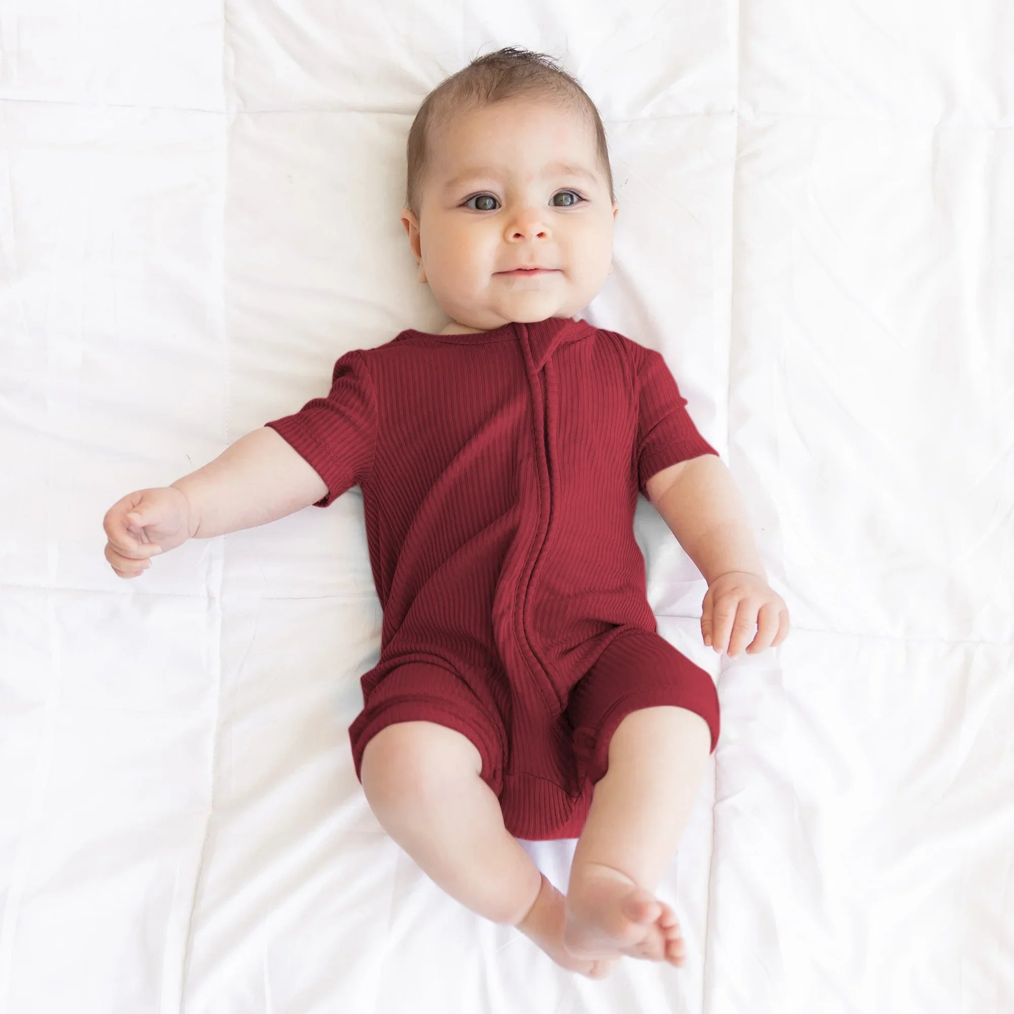 Cherrywood Ribbed Shorty Zippy - StazzyBaby