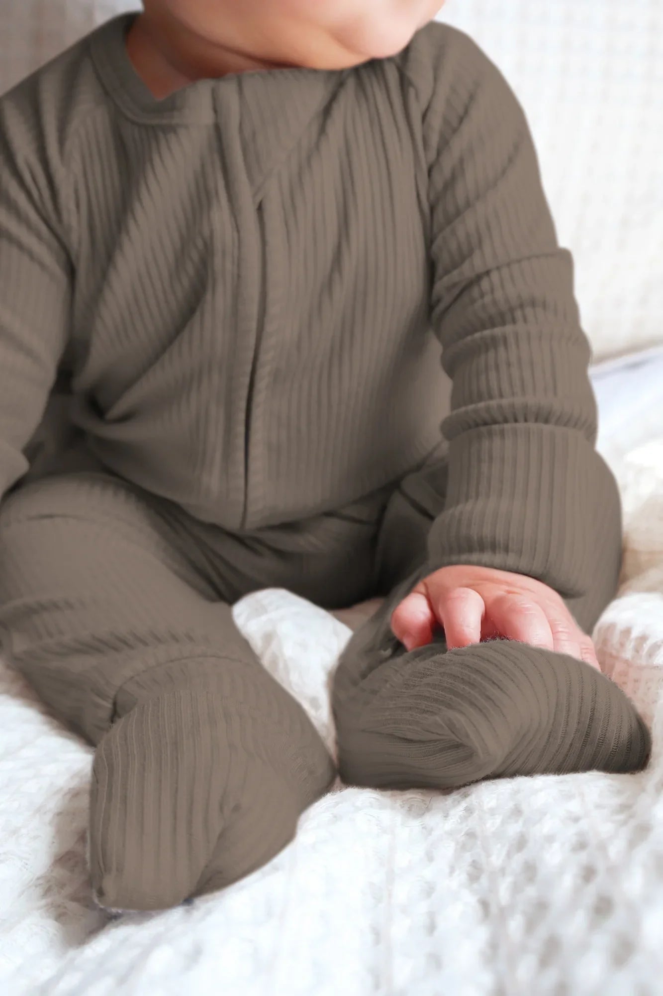 Cocoa Ribbed Zippy - StazzyBaby