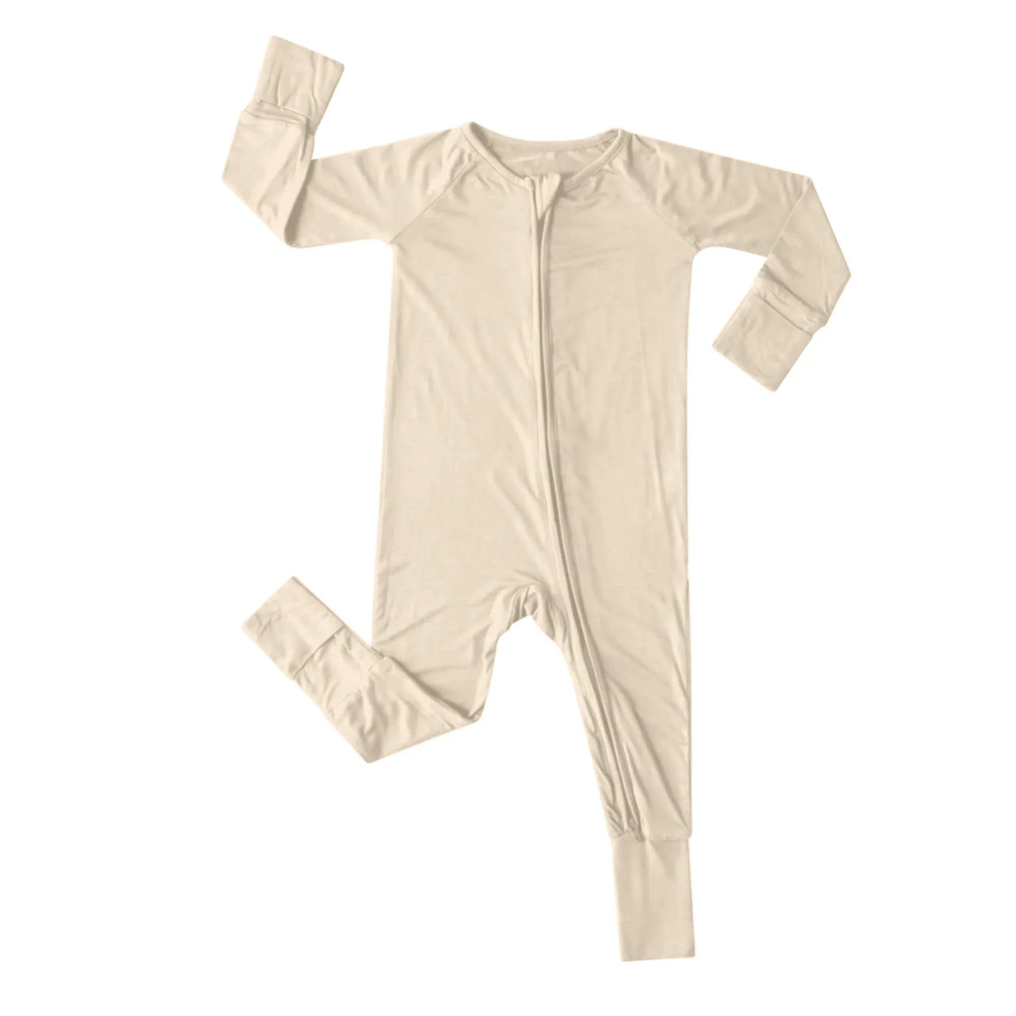Convertible Zippered Romper in Antique White - StazzyBaby