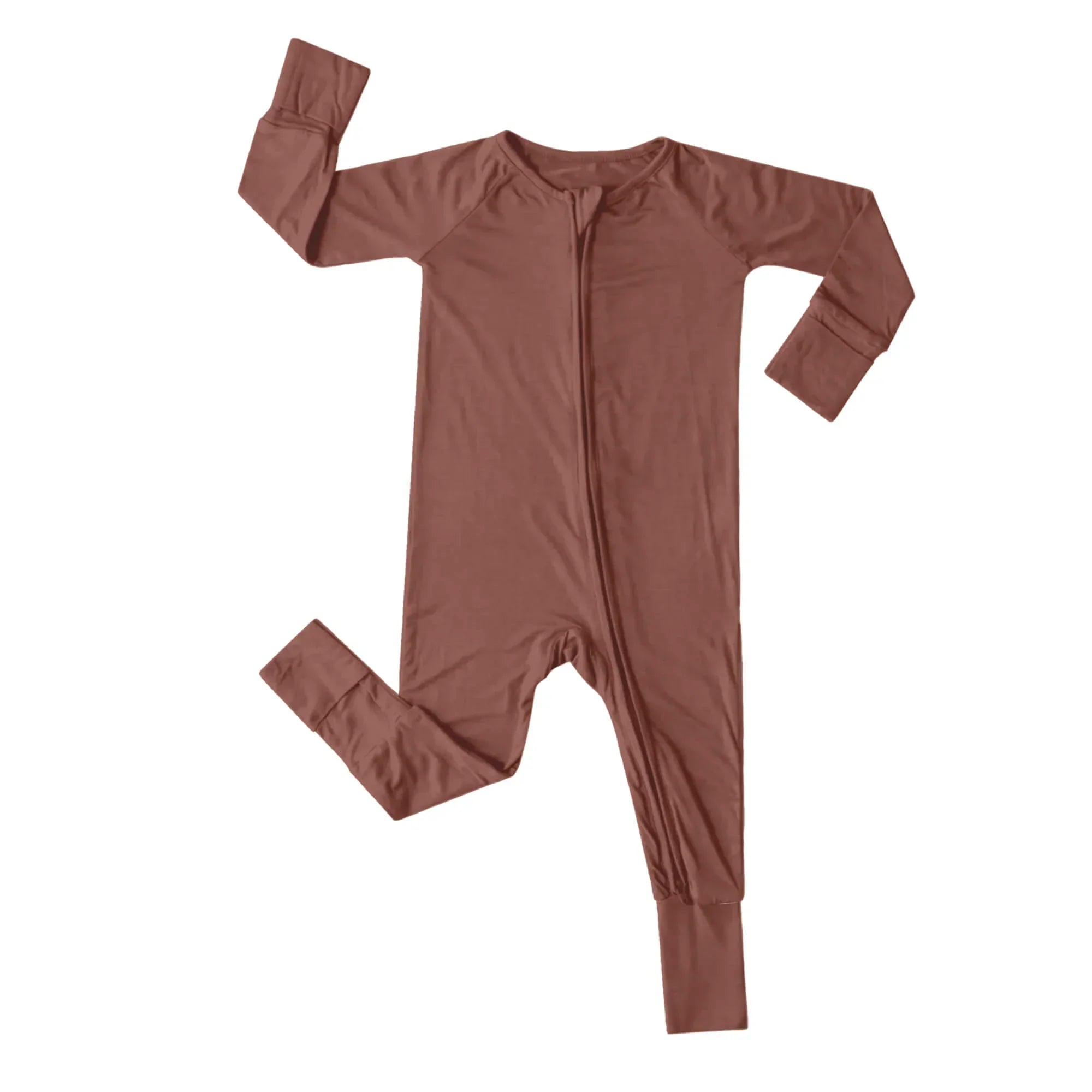 Convertible Zippered Romper in Dark Chestnut - StazzyBaby