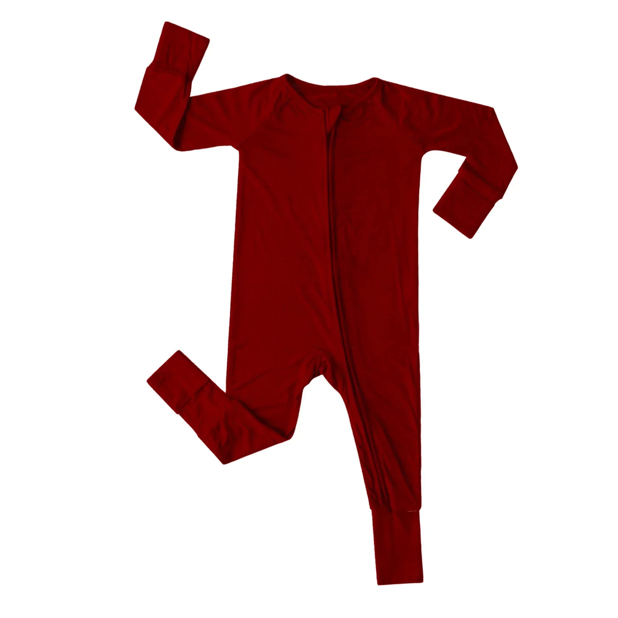 Convertible Zippered Romper in Maroon - StazzyBaby