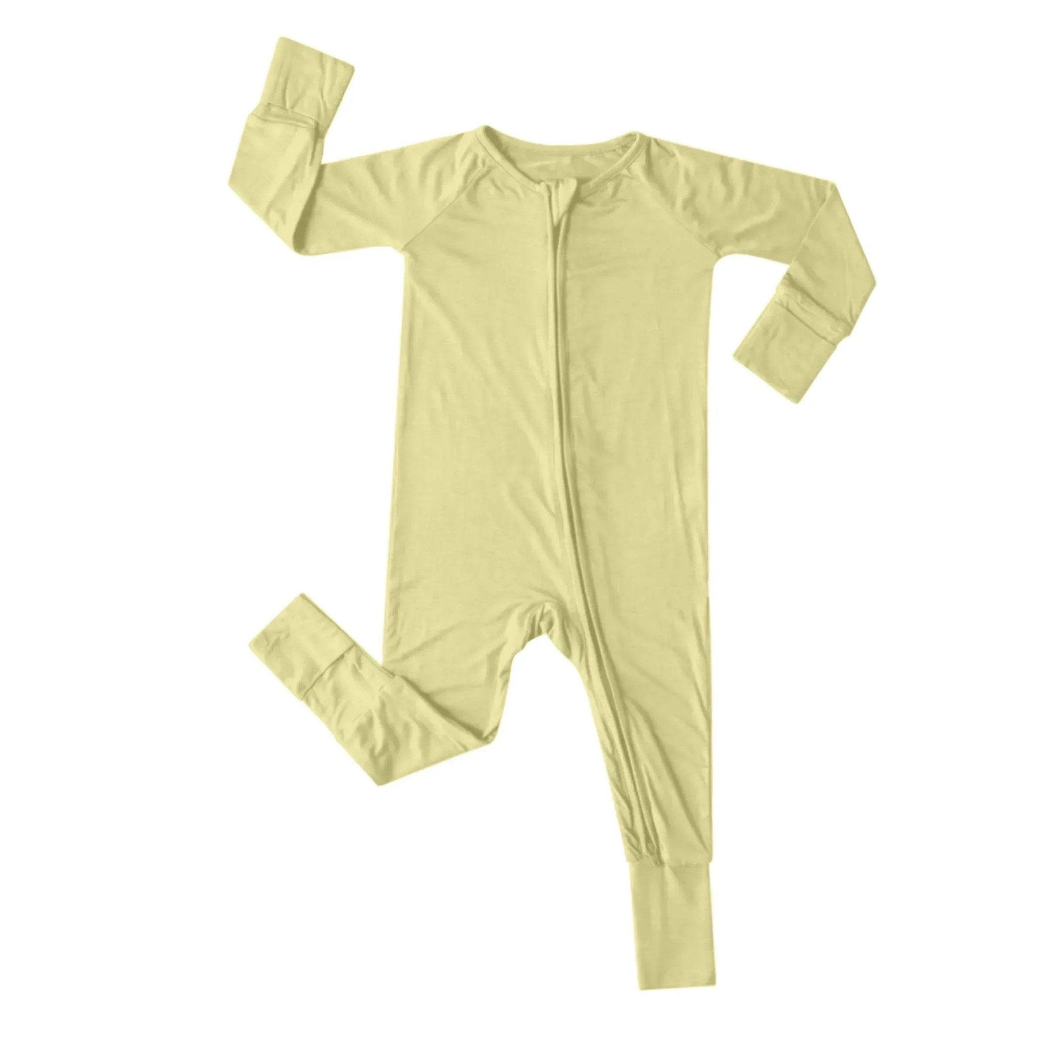 Convertible Zippered Romper in Pale Goldenrod - StazzyBaby