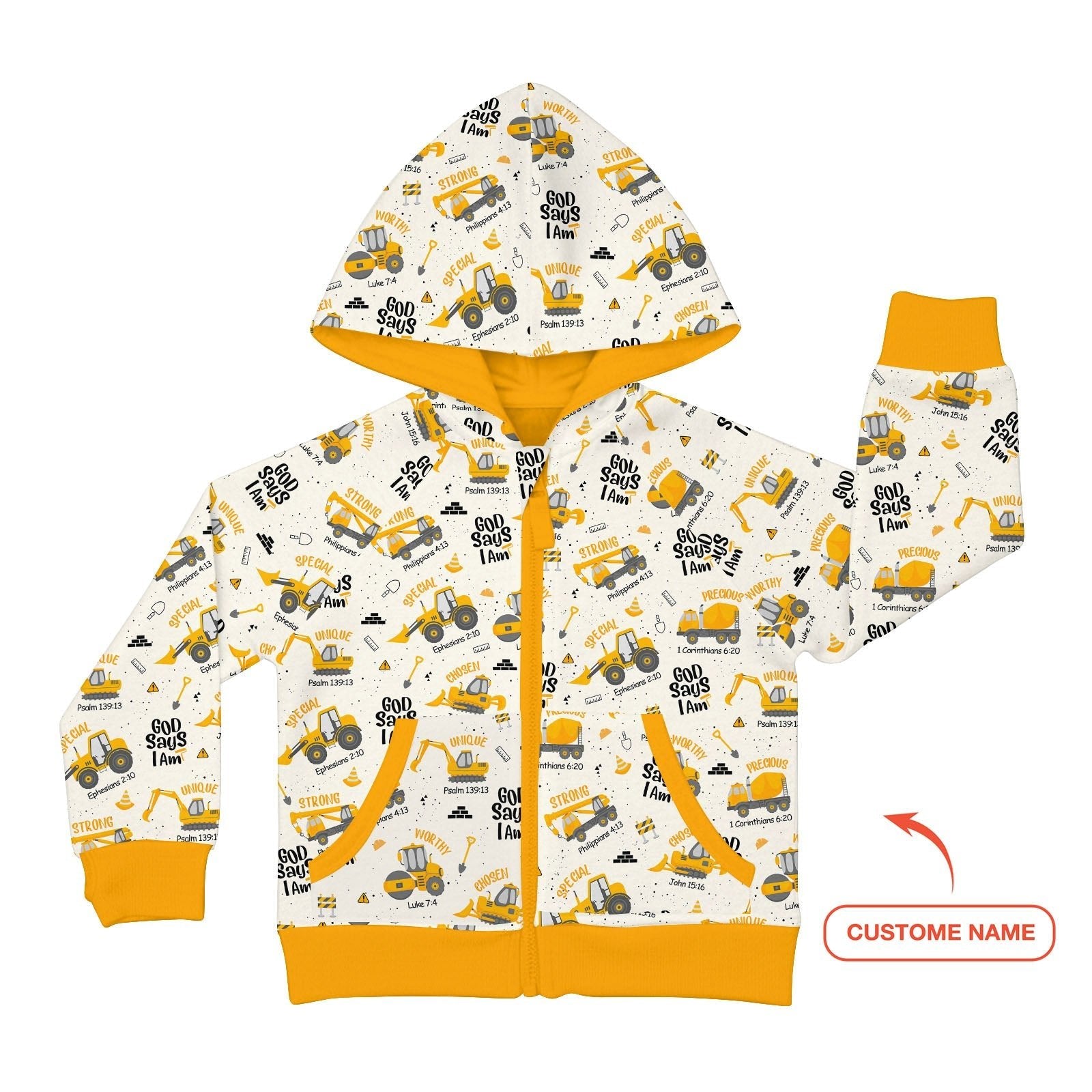 Custom Name God Says I Am Boy Zip Hoodie - StazzyBaby