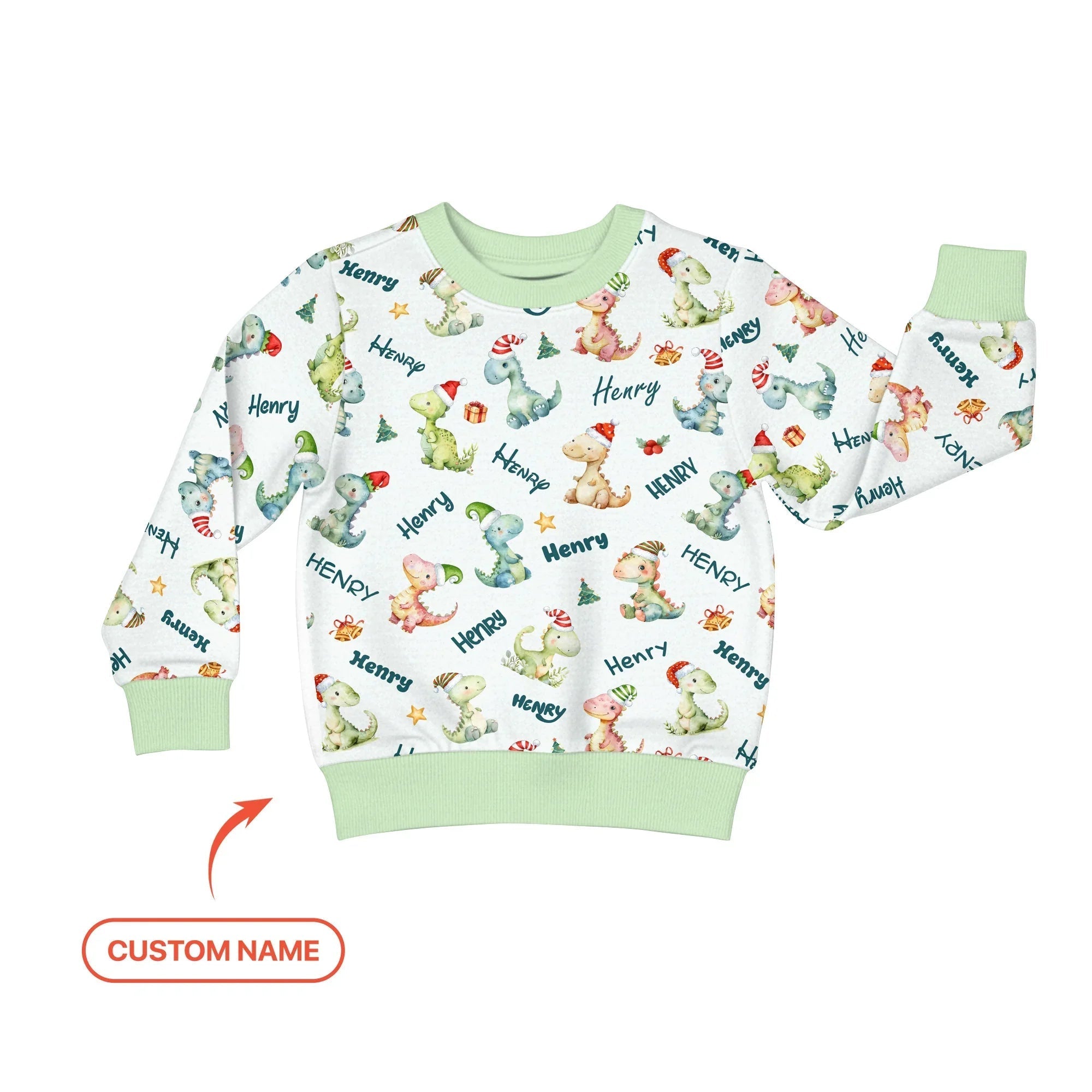 Dinosaur Custom Name Crewneck Sweatshirt - StazzyBaby