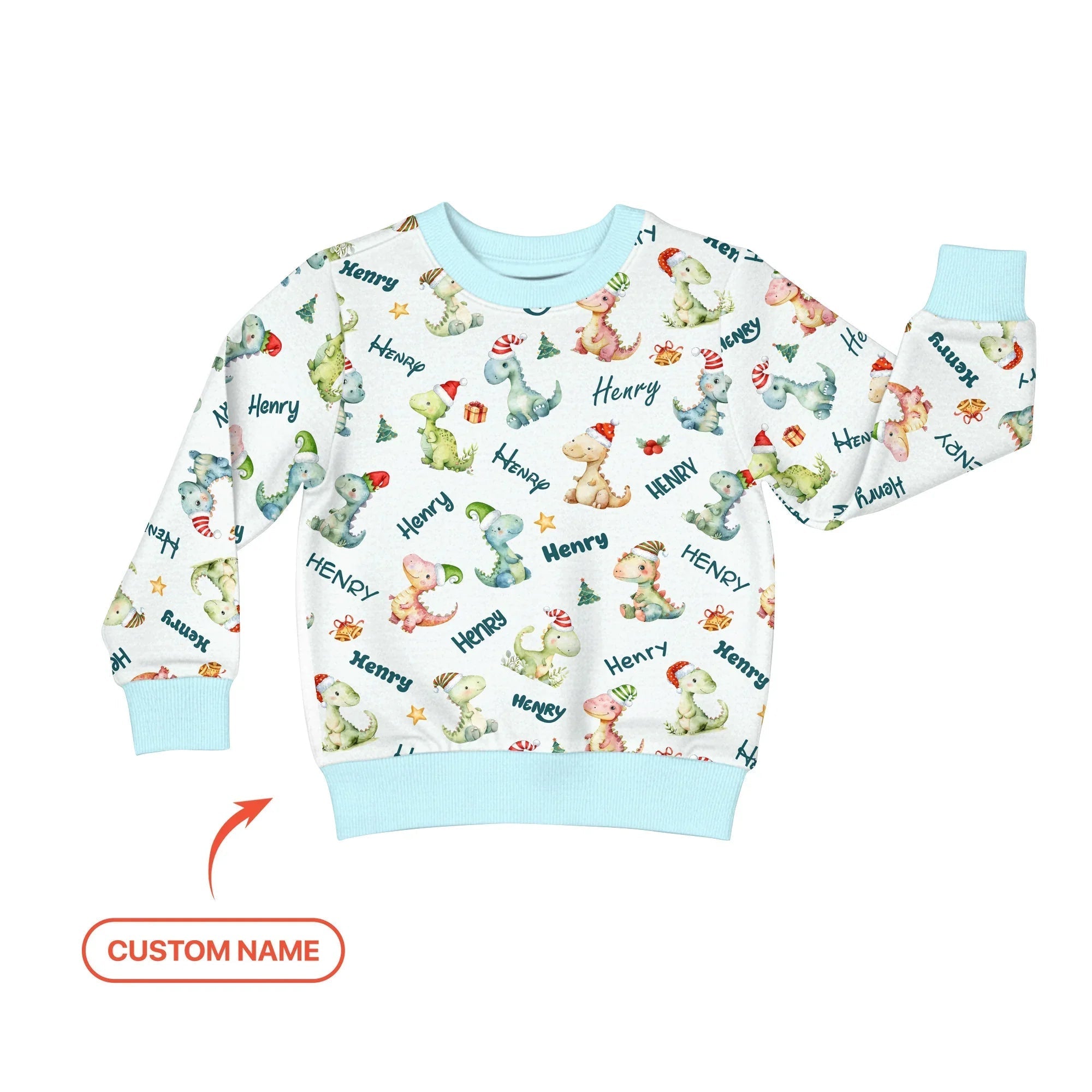 Dinosaur Custom Name Crewneck Sweatshirt - StazzyBaby