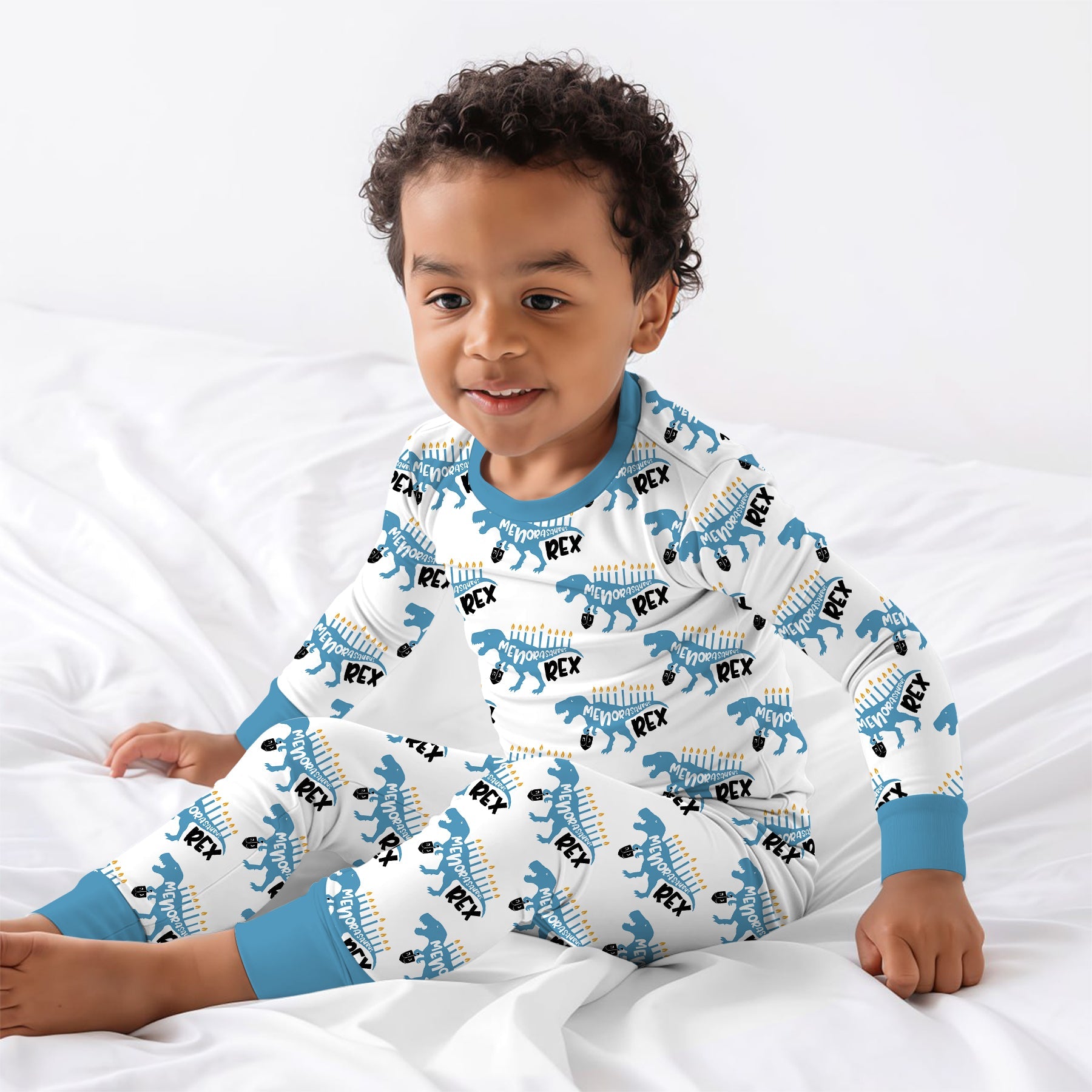 Dinosaur Hanukkah Boy Two - Piece Pajama Set - StazzyBaby