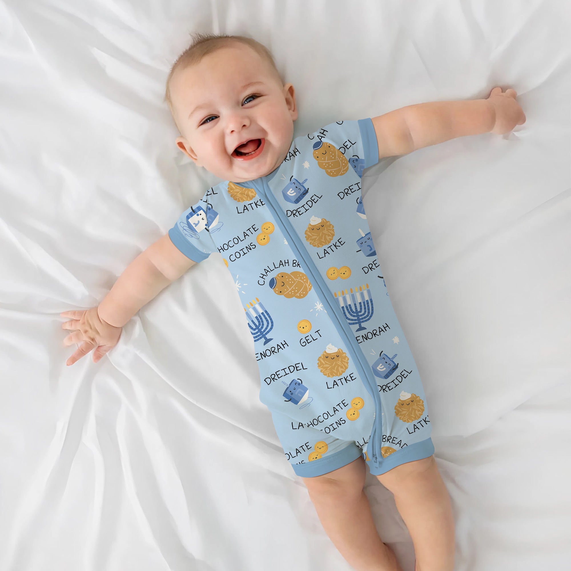 Family Hanukkah Matching Shorty Zippy - StazzyBaby