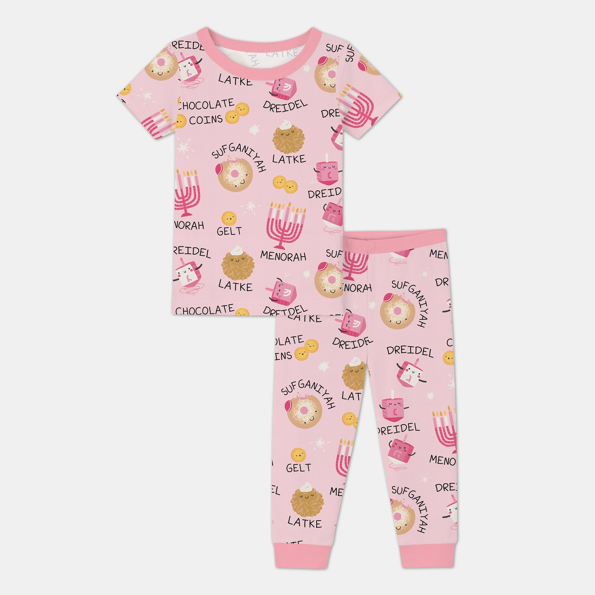 Family Hanukkah Matching Two Piece Short Sleeve & Pants Pajama Set - StazzyBaby